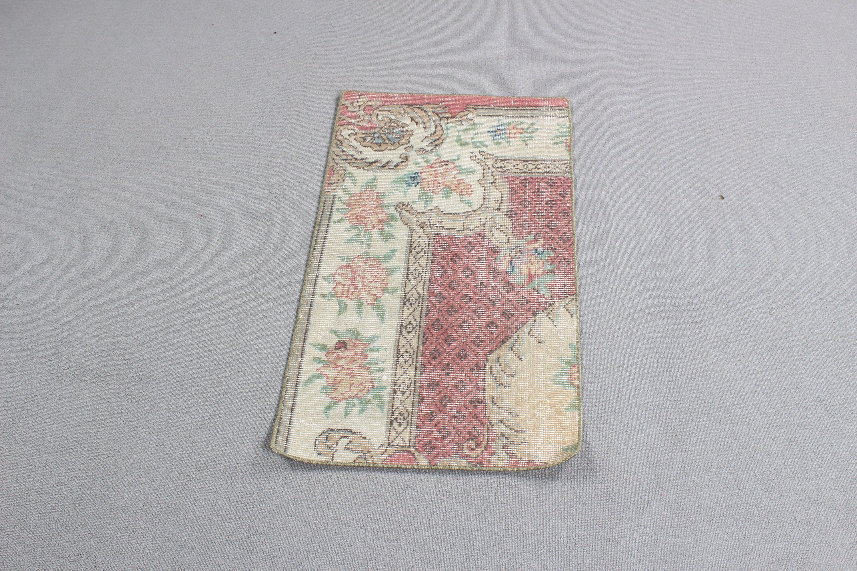 Boho Rug, Entry Rugs, Small Vintage Rugs, Flatweave Rugs, Turkish Rug, Oushak Rugs, 1.6x2.9 ft Small Rugs, Beige Moroccan Rug, Vintage Rug