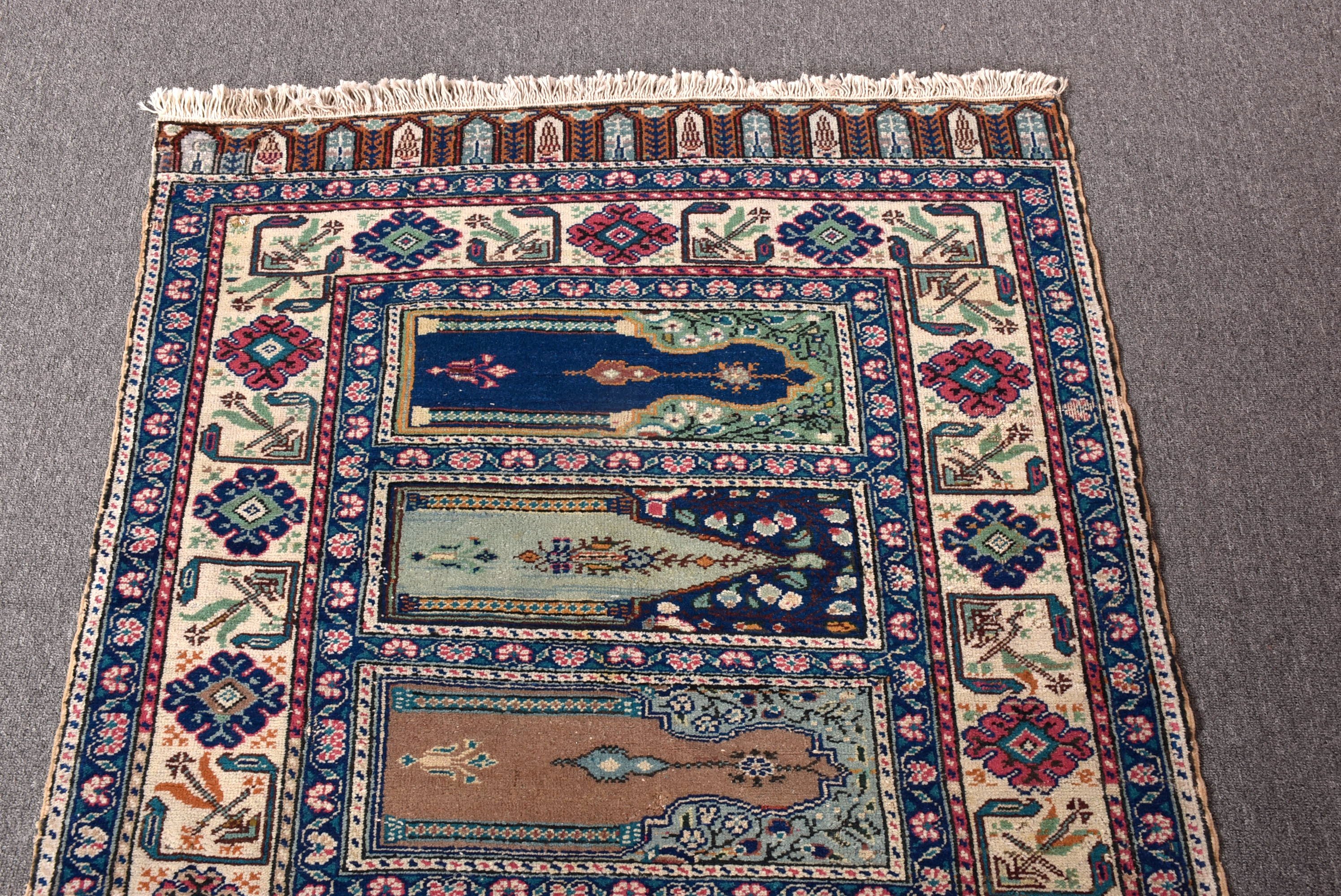 Harika Halı, 3x9,3 ft Yolluk Halıları, Vintage Halılar, Mutfak Halıları, Merdiven Halısı, Oryantal Halılar, Mavi Açıklama Halıları, Türk Halıları, Koridor Halıları