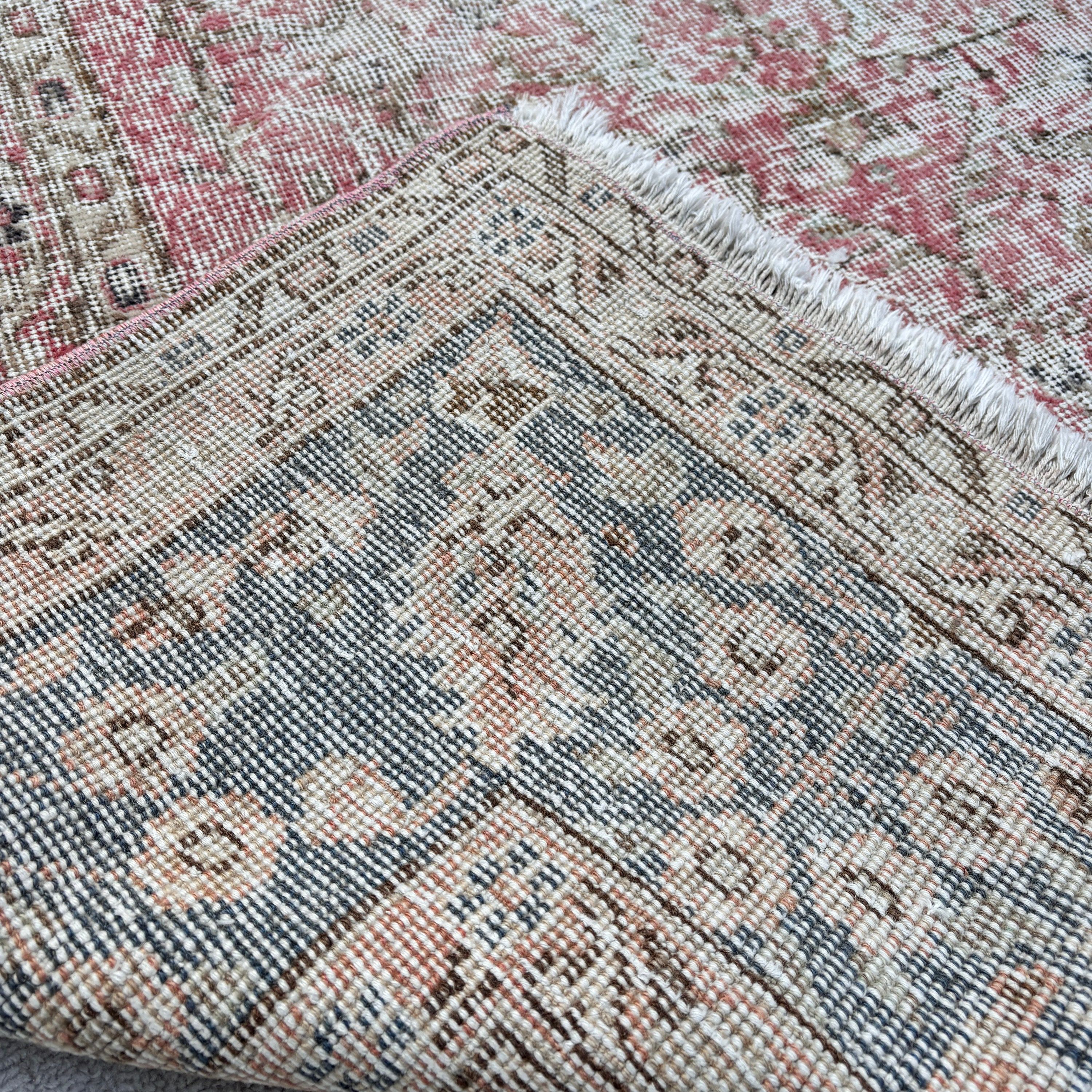 Büyük Boho Halıları, Vintage Halı, Türk Halıları, Oryantal Halılar, Ev Dekorasyonu Halıları, 6.7x10.3 ft Büyük Halı, Yatak Odası Halısı, Bej Oushak Halı