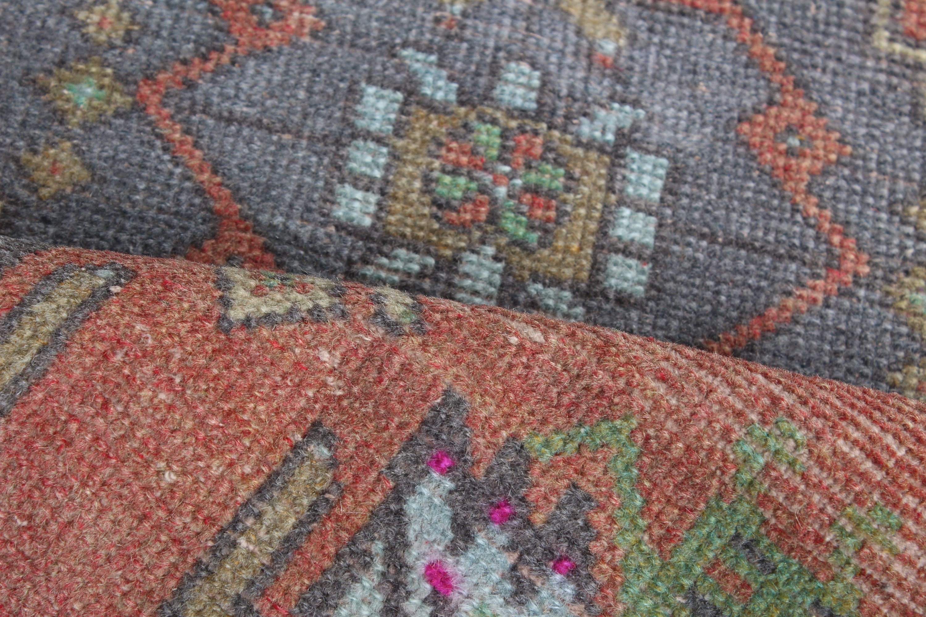 Açıklama Halısı, 1.4x3.3 ft Küçük Halı, Estetik Halılar, Vintage Halılar, Oushak Halıları, Banyo Halıları, Küçük Boho Halısı, Turuncu Nötr Halılar, Türk Halısı