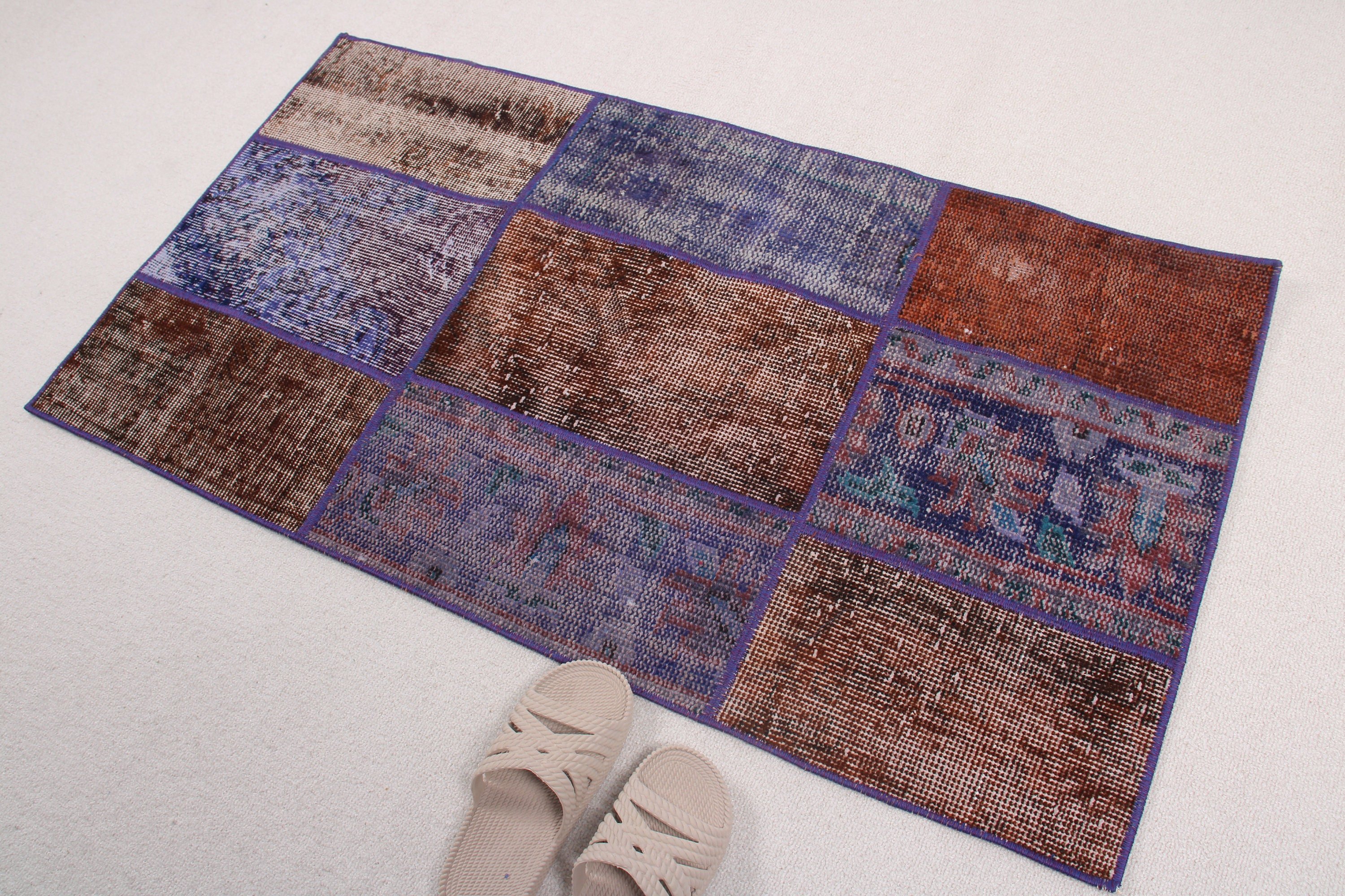 Vintage Rug, Home Decor Rug, Turkish Rug, Moroccan Rugs, Rugs for Small Vintage, Bathroom Rugs, Blue  2.1x3.9 ft Small Rug