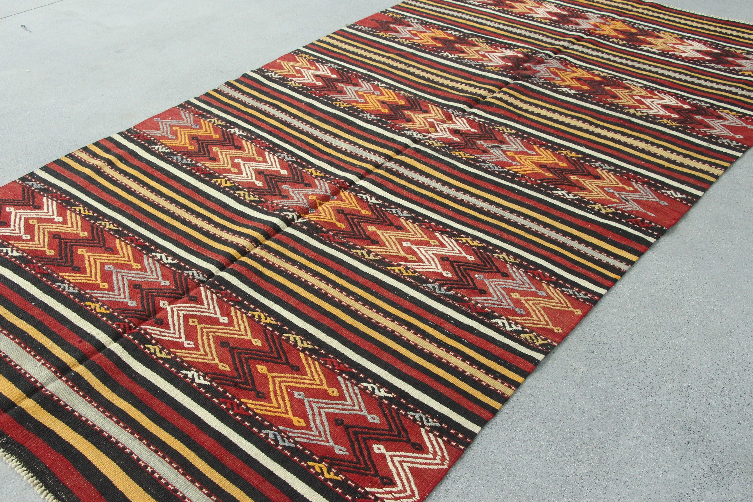 Anadolu Halıları, Kırmızı Fas Halıları, Fas Halısı, Salon Halısı, Vintage Halı, Kilim, 4.6x8.9 ft Büyük Halı, Eski Halı, Oturma Odası Halısı, Türk Halısı