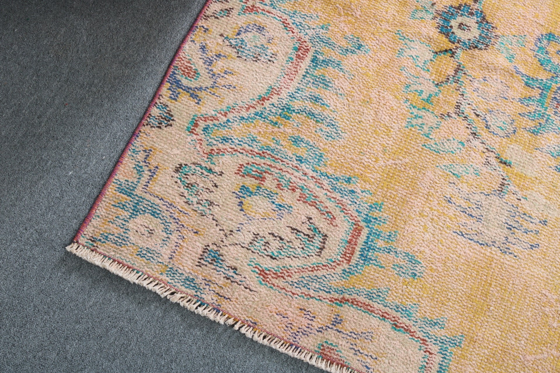 Boho Rug, Turkish Rug, Nursery Rugs, 4.6x8.4 ft Area Rugs, Floor Rug, Vintage Rugs, Boho Area Rugs, Yellow Handwoven Rugs, Antique Rugs