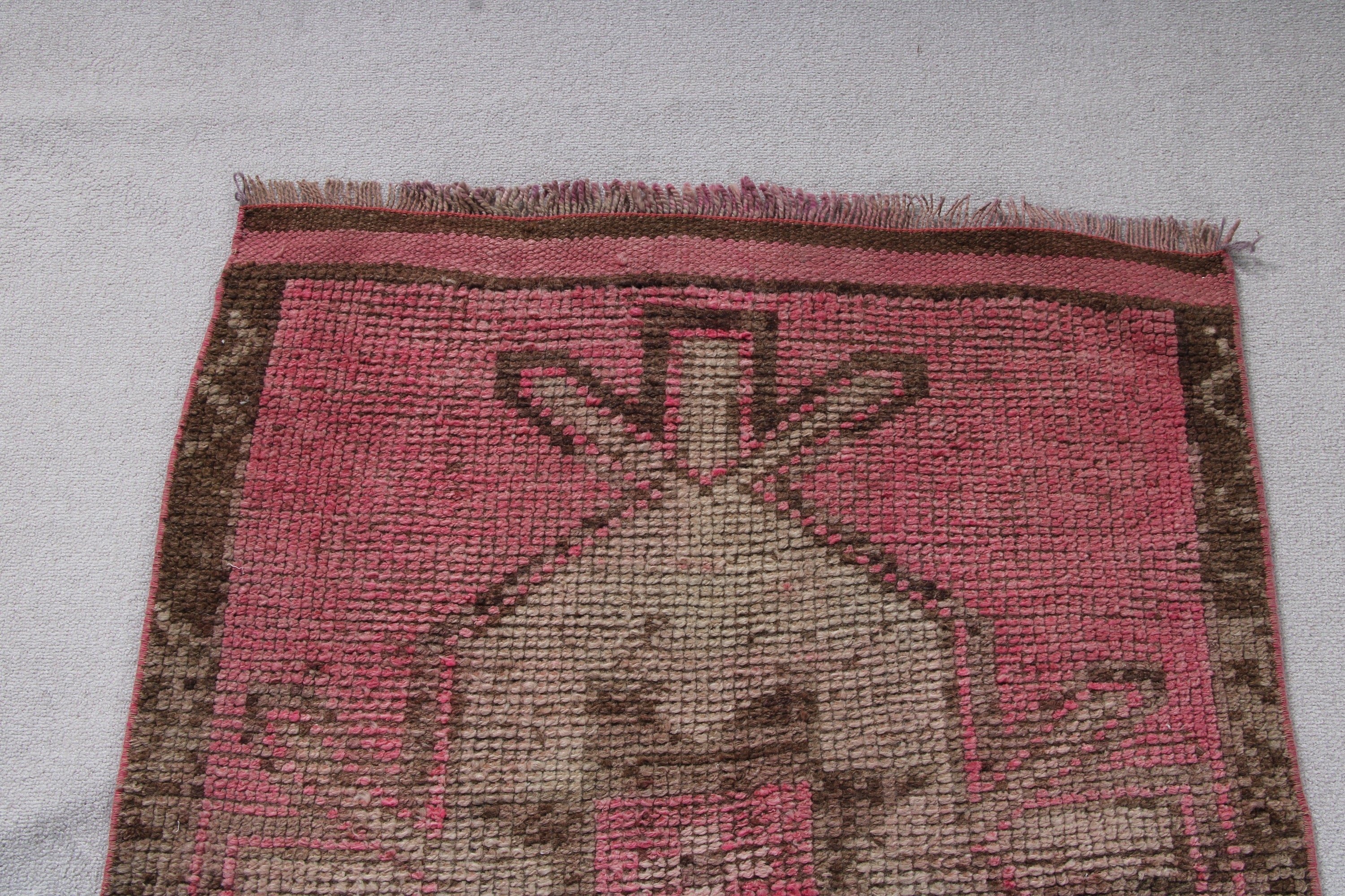 Beni Ourain Runner Halıları, Koridor Halıları, Mutfak Halıları, Vintage Halı, Pembe Lüks Halı, Türk Halısı, 3.1x9.5 ft Runner Halısı, Yer Halısı