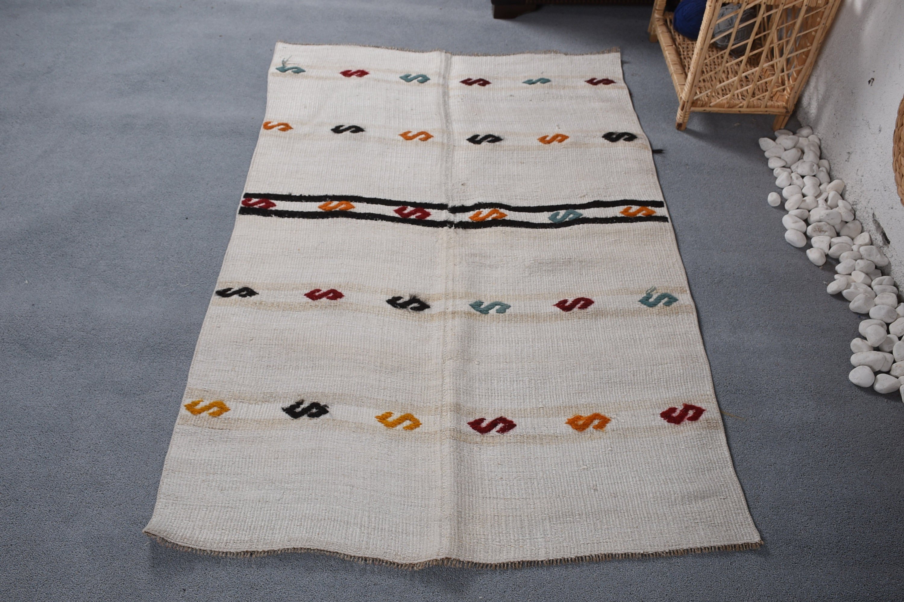 Kitchen Rugs, Colorful Rugs, Oriental Rugs, Entry Rug, Turkish Rugs, Rugs for Entry, Muted Rug, 3.3x5.1 ft Accent Rug, Vintage Rugs