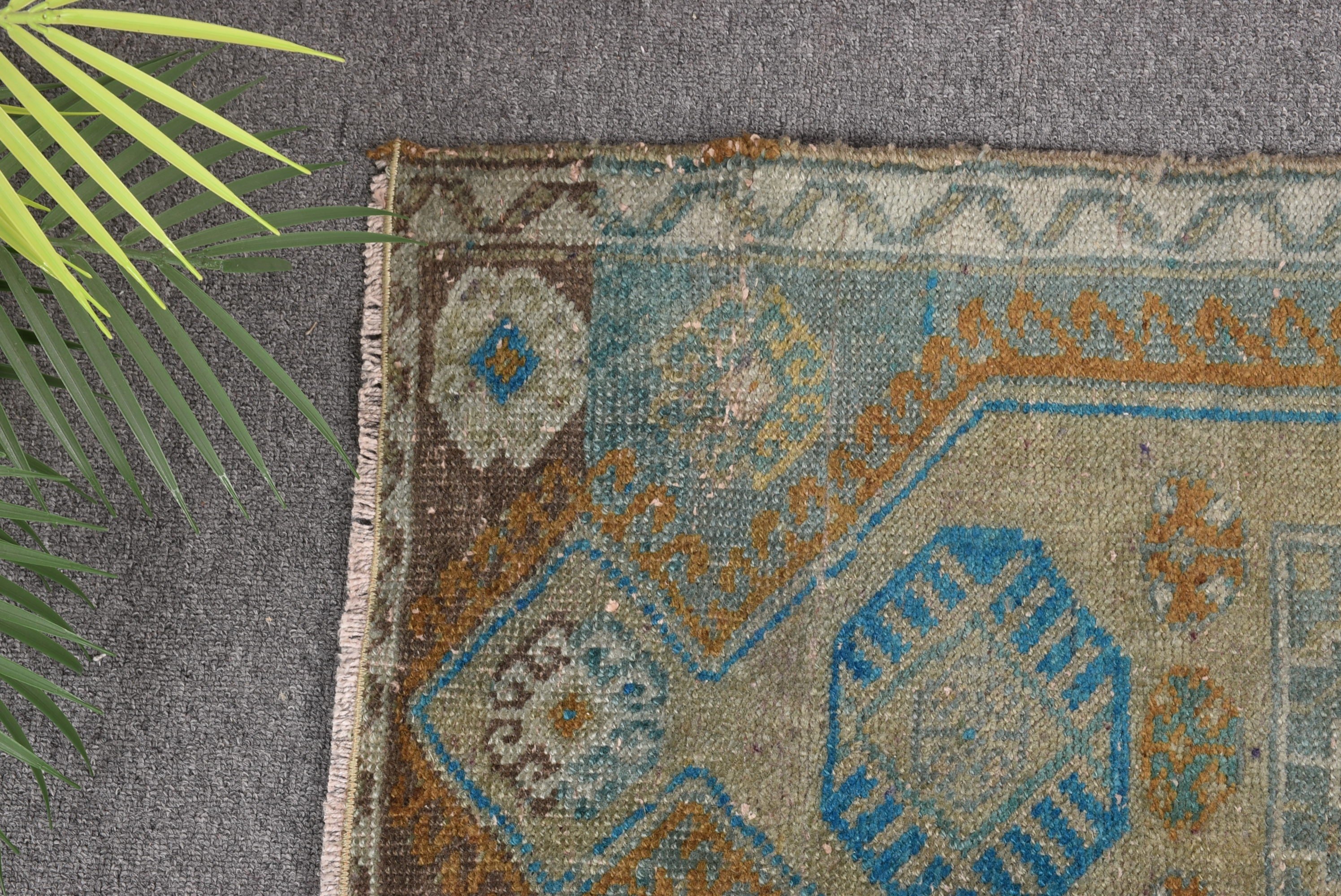 Modern Rug, Door Mat Rugs, Vintage Rug, Green Handwoven Rug, Turkish Rug, 1.7x3.2 ft Small Rugs, Bath Rugs, Anatolian Rug, Boho Rugs