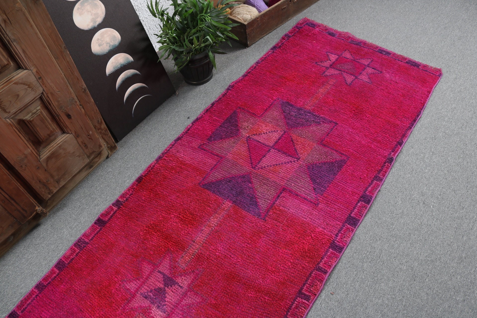 Tribal Rugs, Pink Bedroom Rug, Stair Rug, Vintage Rugs, Rugs for Corridor, 2.8x10.1 ft Runner Rug, Wool Rugs, Anatolian Rug, Turkish Rug