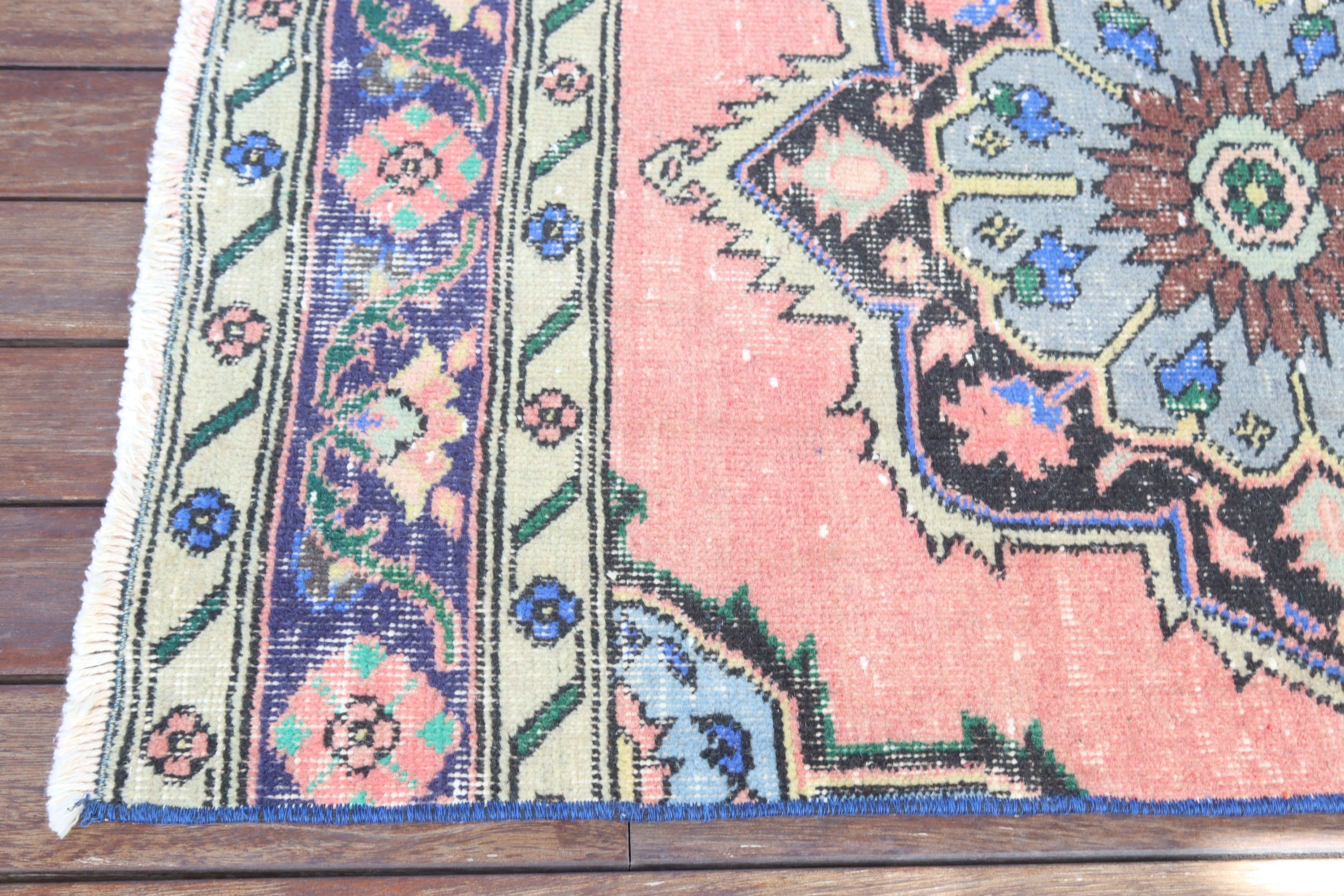 Beni Ourain Runner Rugs, 2.3x12.5 ft Runner Rug, Antique Rugs, Pink Oriental Rug, Turkish Rugs, Floor Rug, Vintage Rug, Rugs for Kitchen