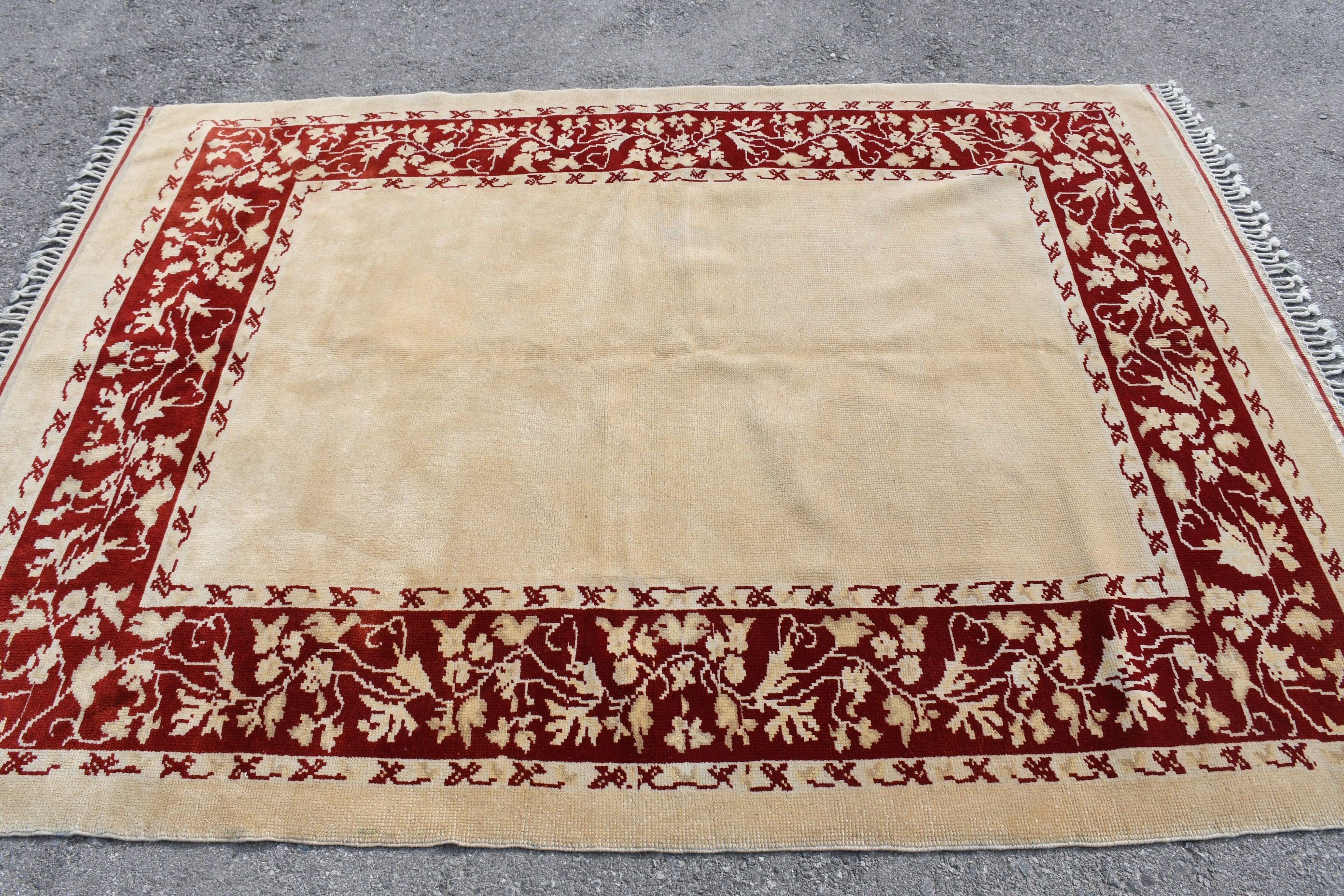 Vintage Halılar, 5.5x7.6 ft Büyük Halılar, Oturma Odası Halıları, Sarı Oryantal Halı, Türk Halıları, Yatak Odası Halıları, Antika Halı, Ev Dekor Halıları