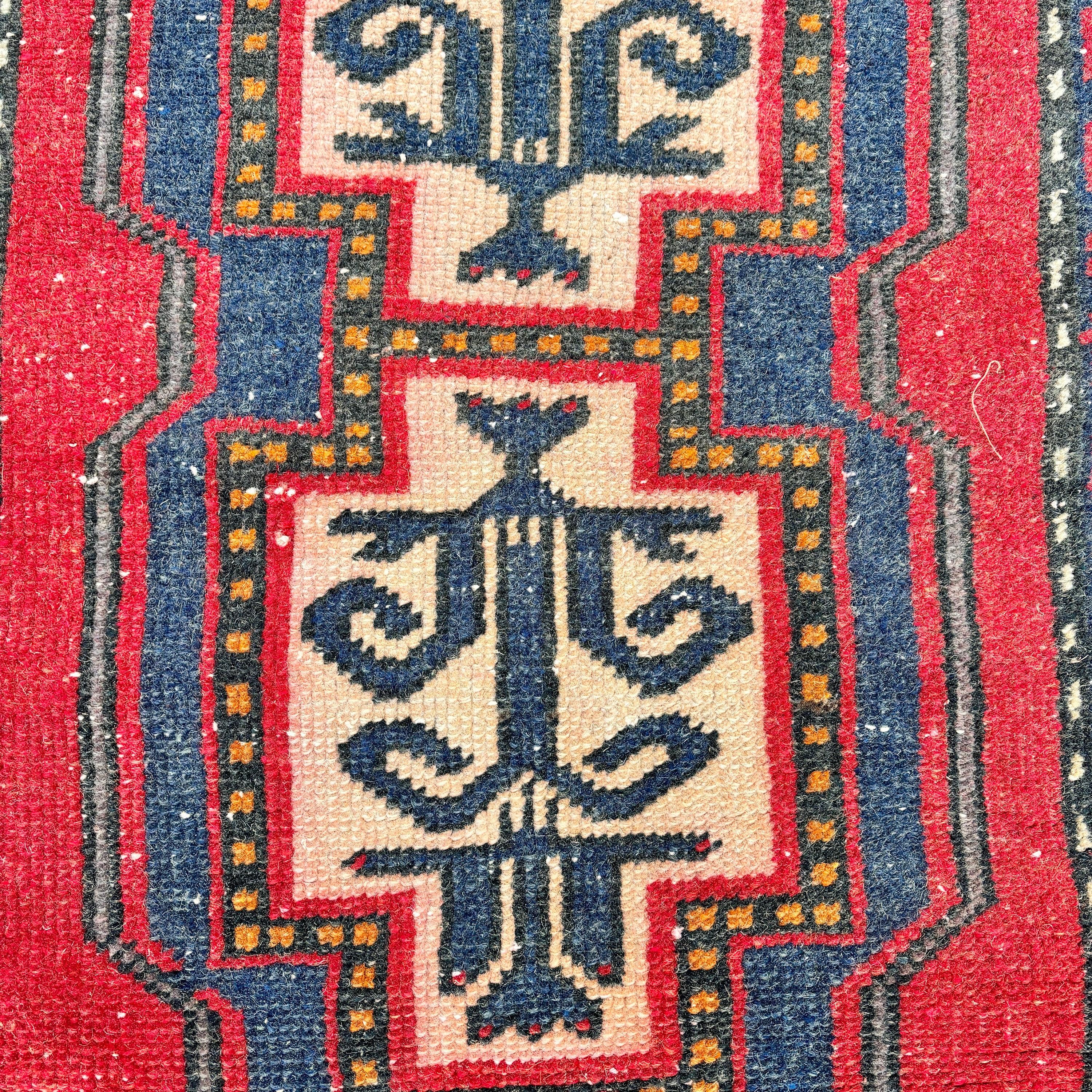 Geometric Rugs, Small Boho Rugs, Red  1.7x2.6 ft Small Rug, Small Area Rugs, Vintage Rug, Moroccan Rugs, Turkish Rugs