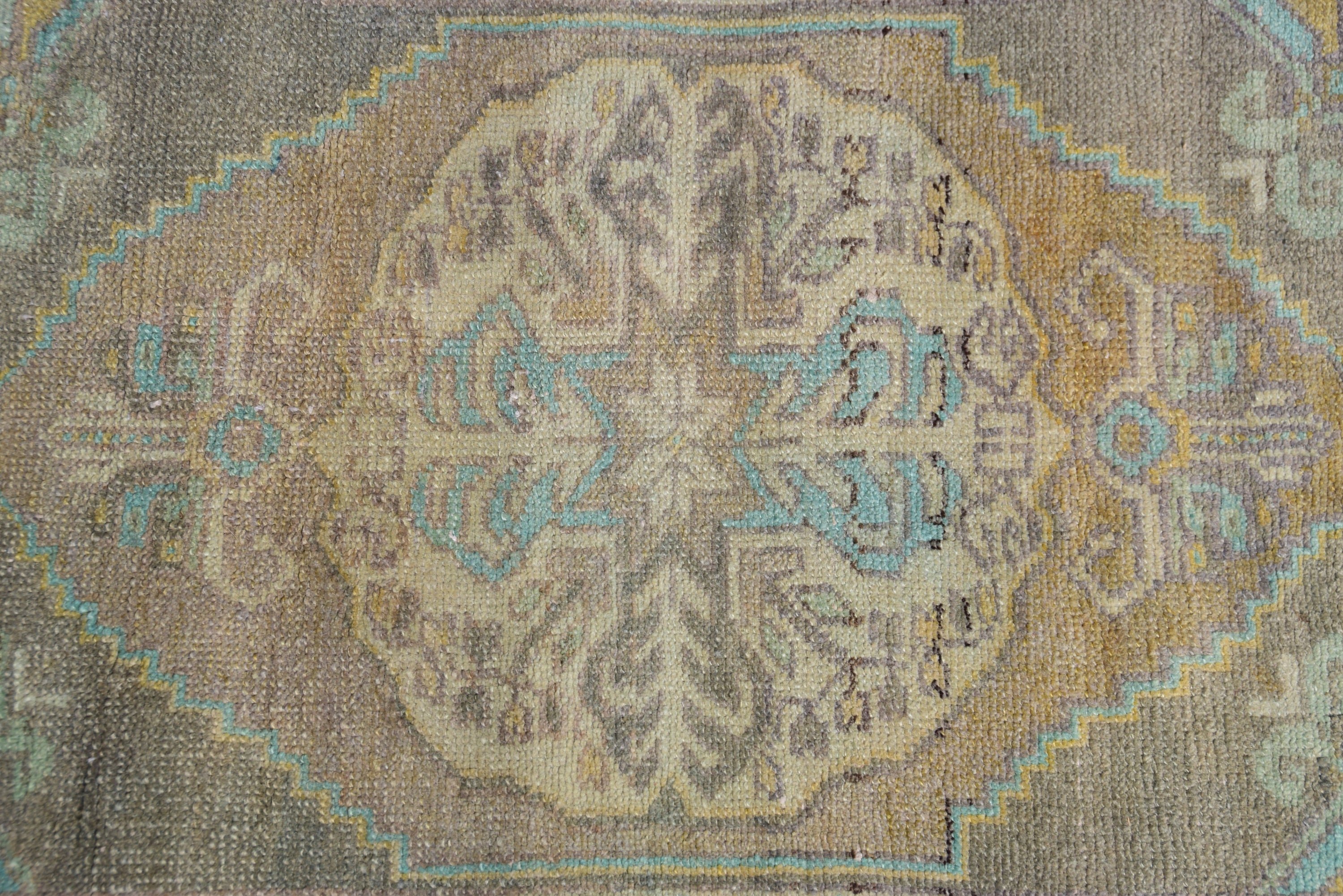 Araba Paspas Halısı, Yatak Odası Halısı, Vintage Halılar, Oushak Halısı, Ev Dekorasyonu Halısı, Yeşil Oushak Halıları, Giriş Halıları, Türk Halısı, 1.5x2.7 ft Küçük Halılar