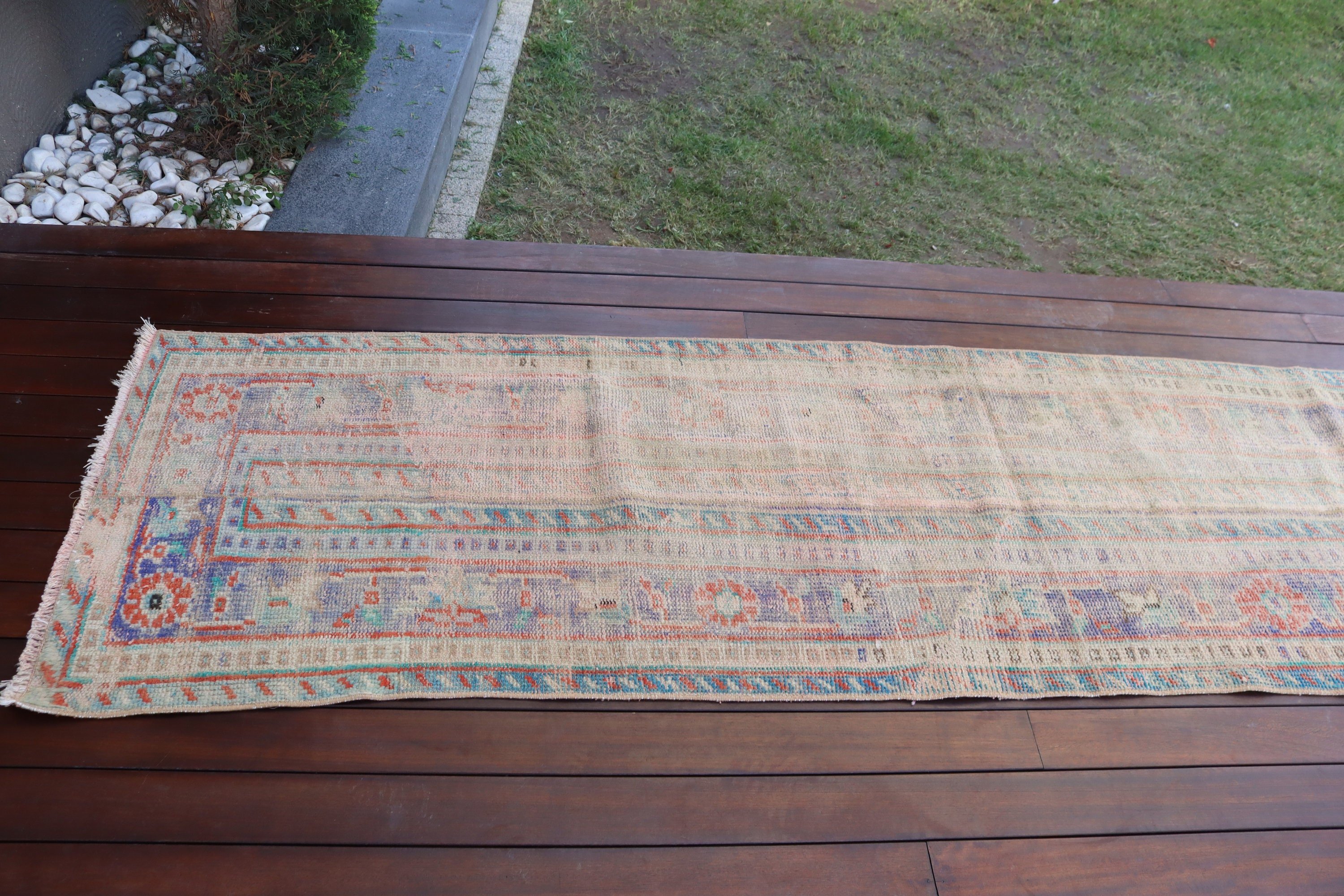 Oushak Halısı, Türk Halıları, Beni Ourain Koşucu Halıları, Fas Halıları, Vintage Halı, Bej Oushak Halıları, Koridor Halısı, 2.4x8.5 ft Runner Halıları