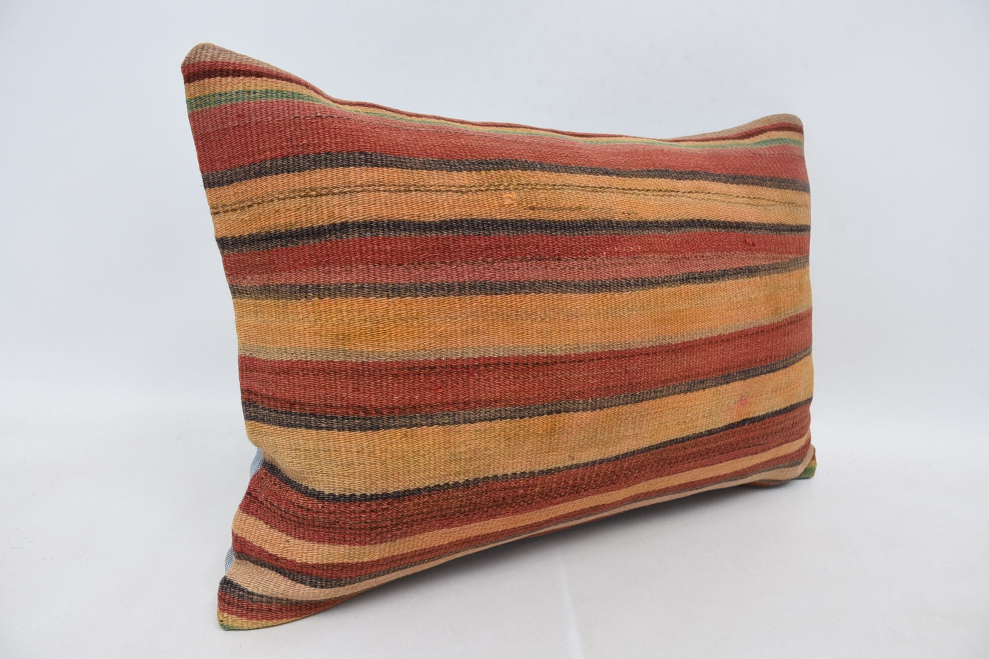 16"x24" Red Pillow Cover, Vintage Kilim Pillow, Ethnical Kilim Rug Pillow, Shabby Chic Pillow Cover, Pillow for Couch