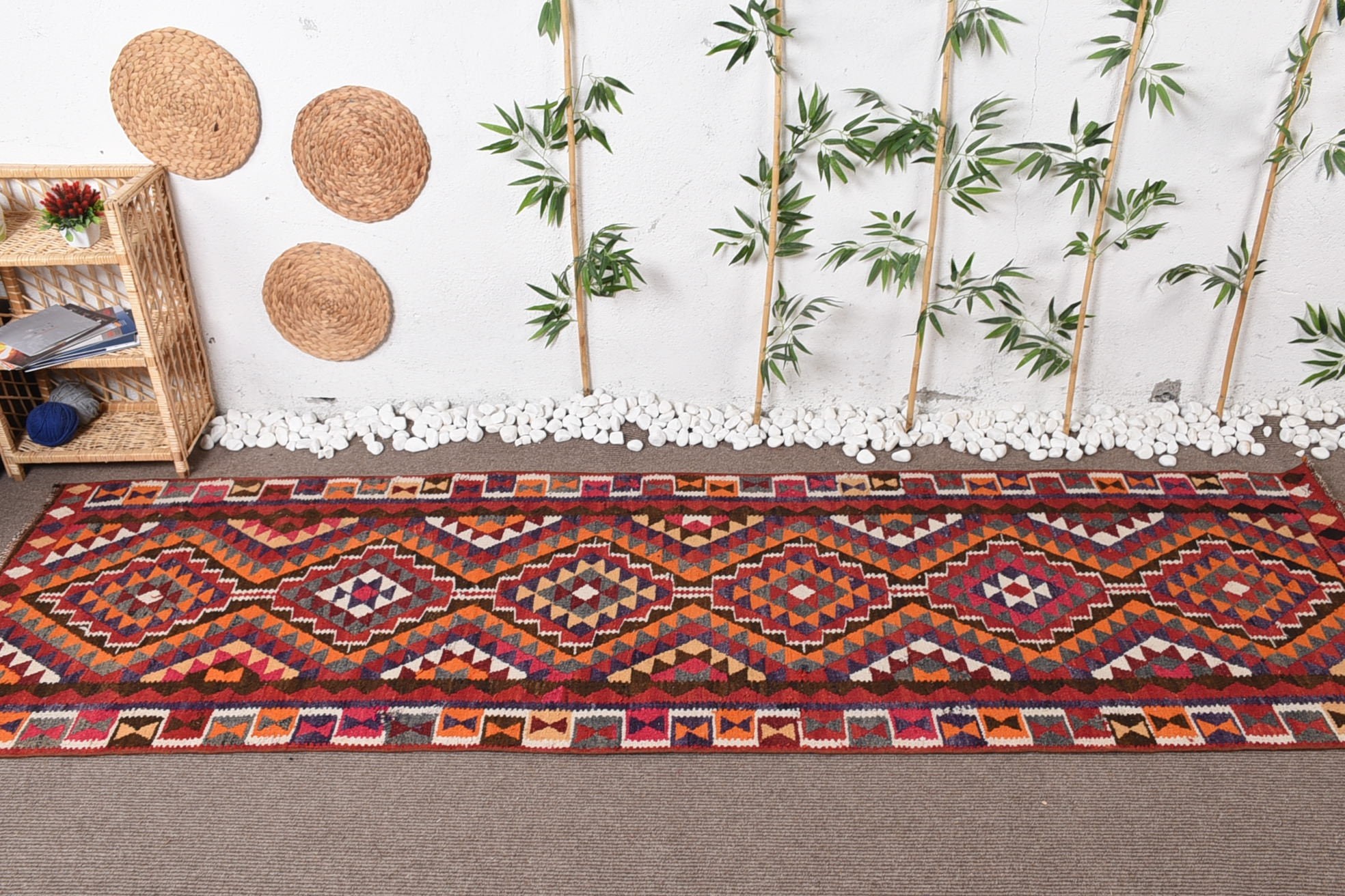 Oriental Rug, Vintage Home Decor Rugs, Vintage Rug, Kilim, 3.3x11.2 ft Runner Rug, Rugs for Kitchen, Turkish Rugs, Wool Rug, Kitchen Rug