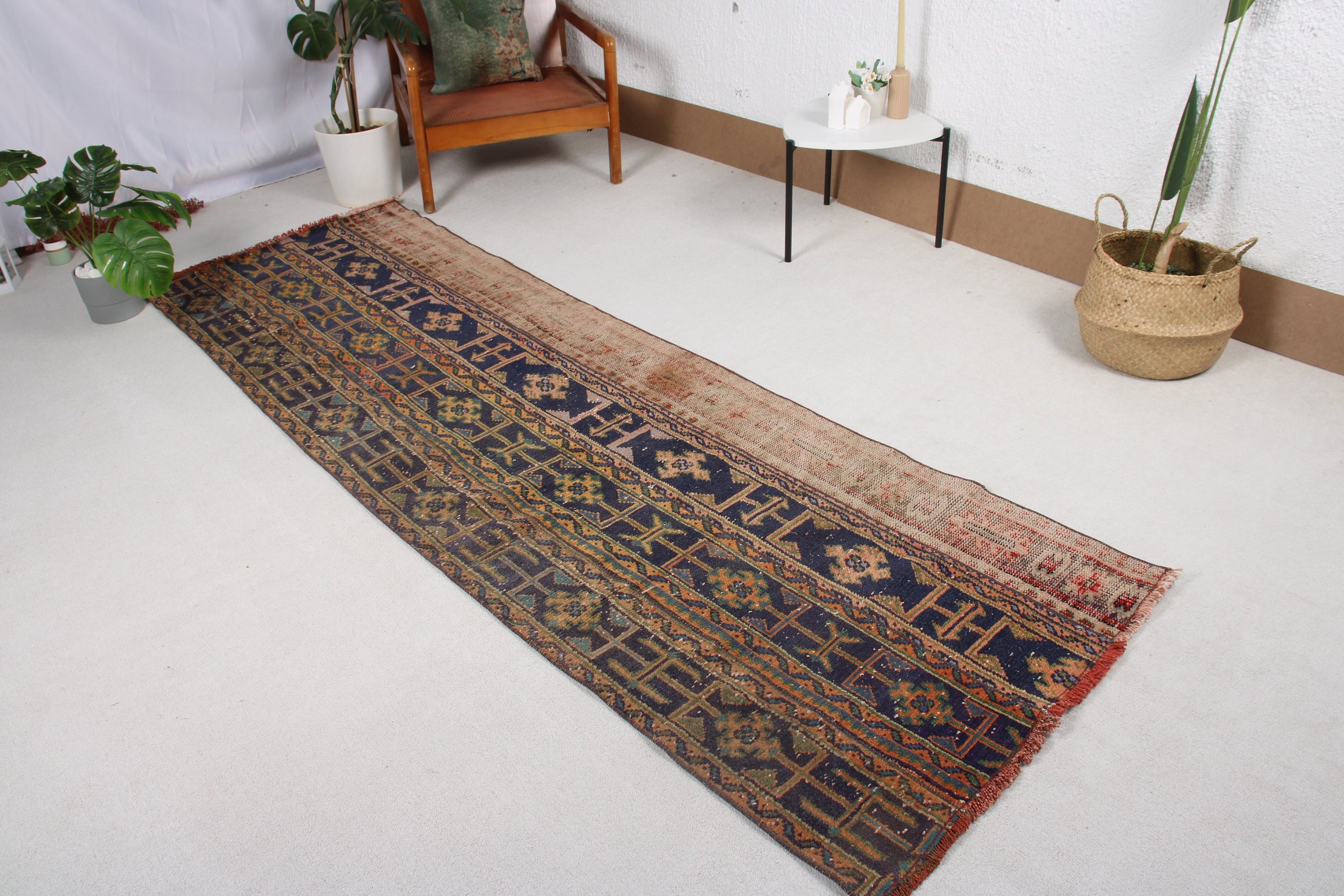 Dış Mekan Halısı, Türk Halısı, Vintage Halılar, Boho Halısı, Lüks Halı, Mavi Düz Dokuma Halısı, 2,9x9 ft Yolluk Halıları, Mutfak Halıları, Uzun Yolluk Halıları