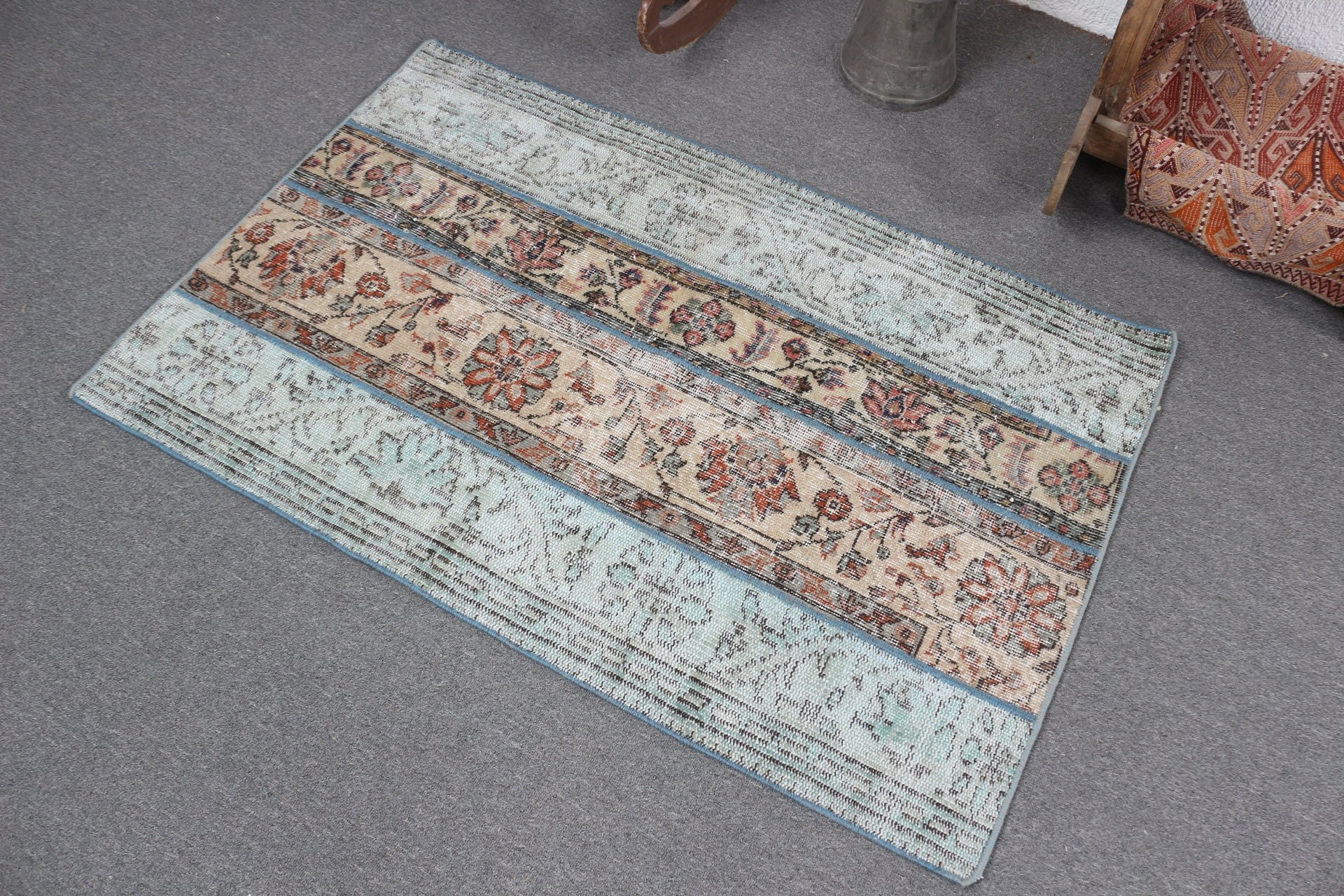 Kitchen Rugs, Wall Hanging Rug, Green Cool Rugs, Bedroom Rug, 2.8x4.3 ft Small Rugs, Vintage Rug, Turkish Rug, Floor Rug, Anatolian Rug