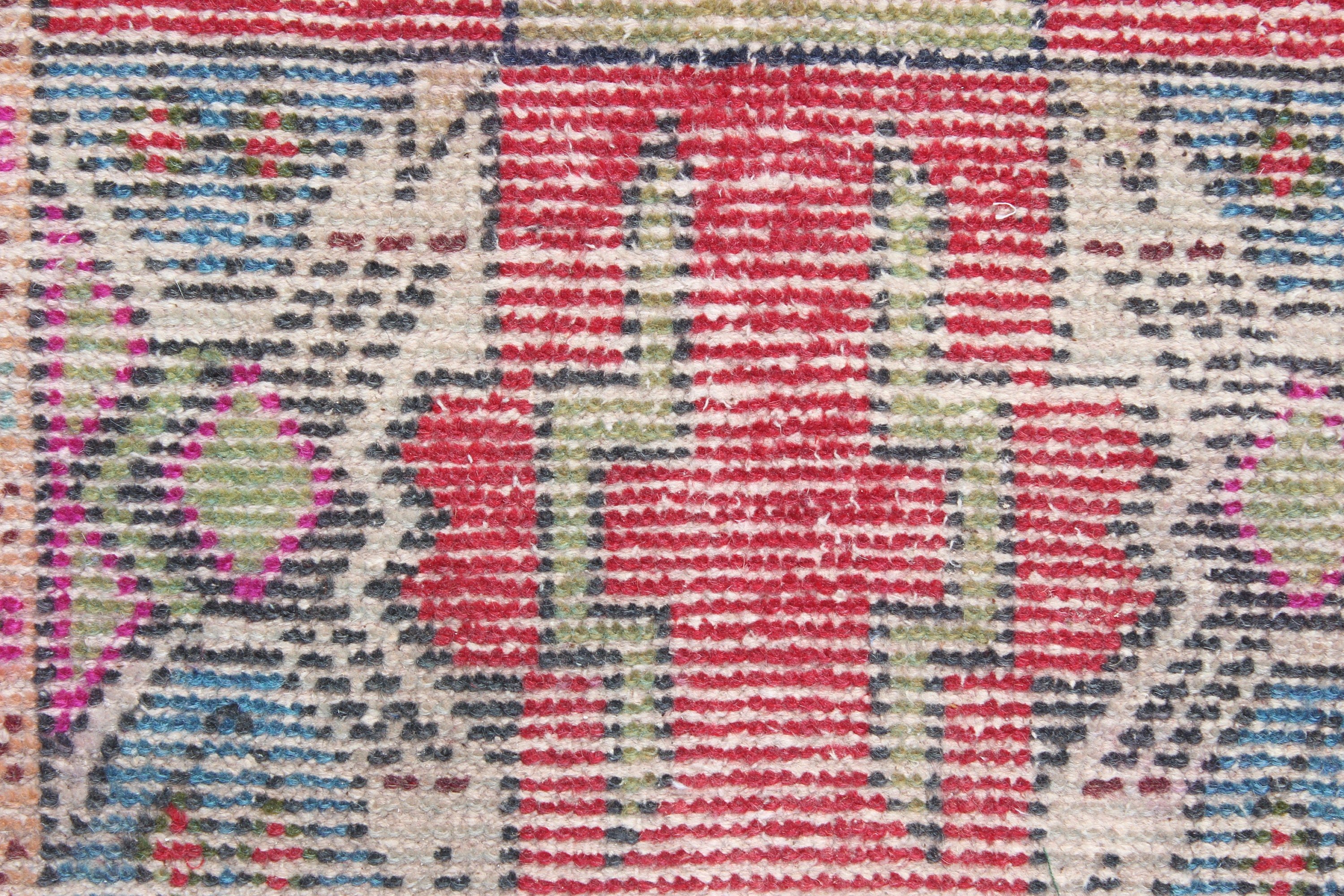 Small Vintage Rugs, 1.4x3 ft Small Rugs, Statement Rug, Turkish Rug, Red Handwoven Rugs, Car Mat Rugs, Kitchen Rugs, Vintage Rugs