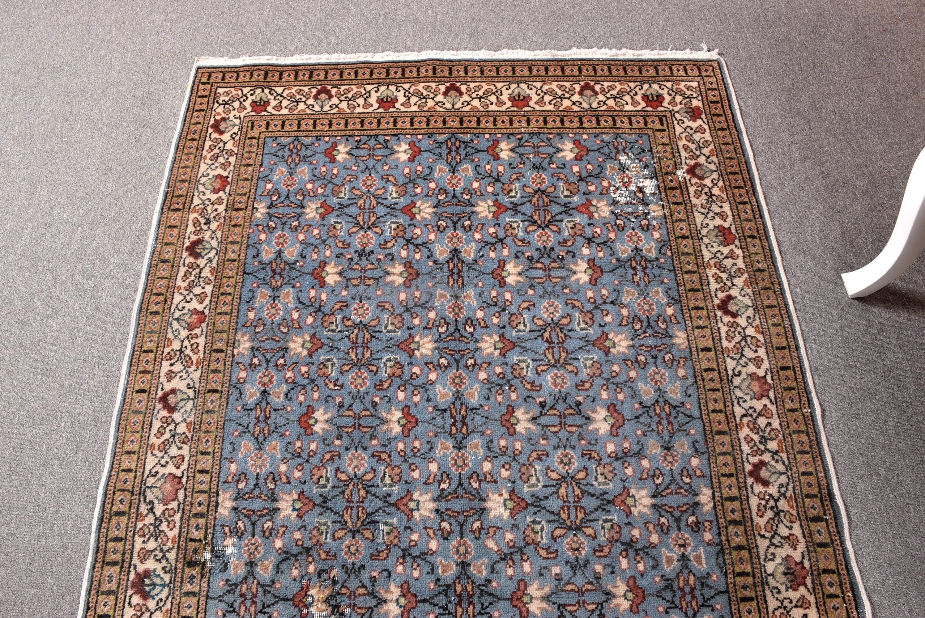 Turkish Rugs, Boho Accent Rugs, Wool Rugs, Bedroom Rugs, 3.9x6.1 ft Accent Rugs, Tribal Rugs, Vintage Rugs, Blue Floor Rugs, Home Decor Rug