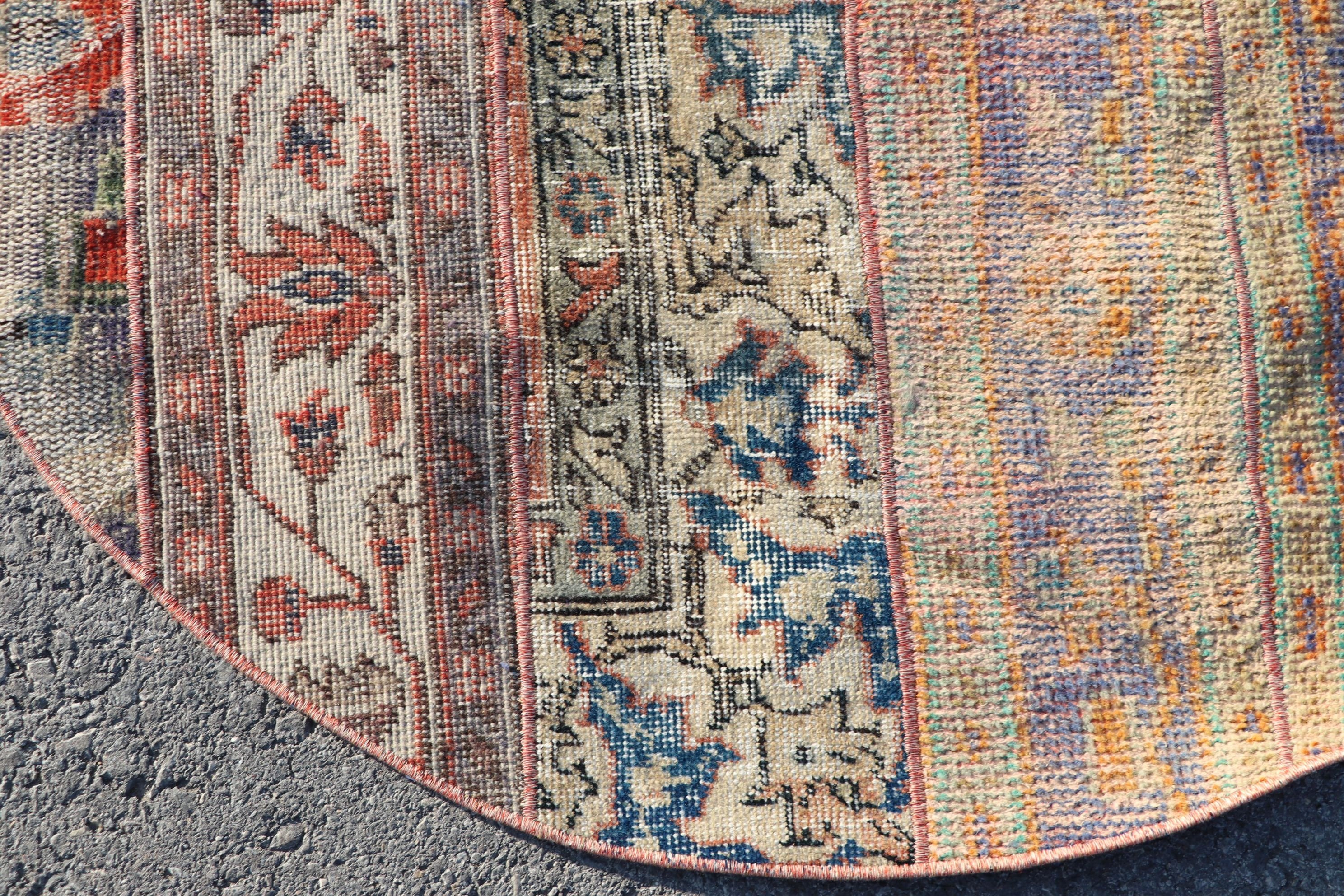 Türk Halıları, Kapı Paspas Halıları, Sanat Halısı, Vintage Halılar, Mutfak Halıları, Yatak Odası Halısı, Turuncu 3.6x3.6 ft Küçük Halılar