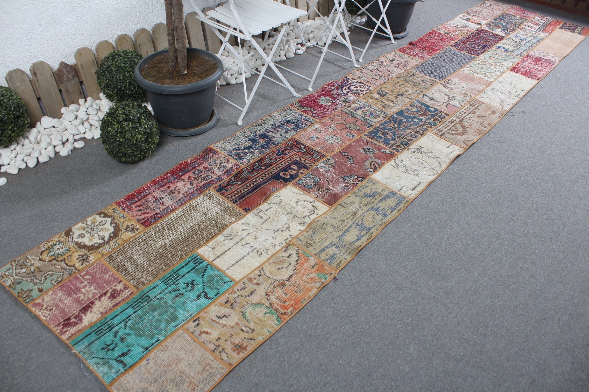 Eclectic Rugs, Wool Rugs, Rainbow Antique Rugs, Hallway Rugs, 2.9x13.6 ft Runner Rug, Vintage Rug, Corridor Rug, Turkish Rug, Antique Rug