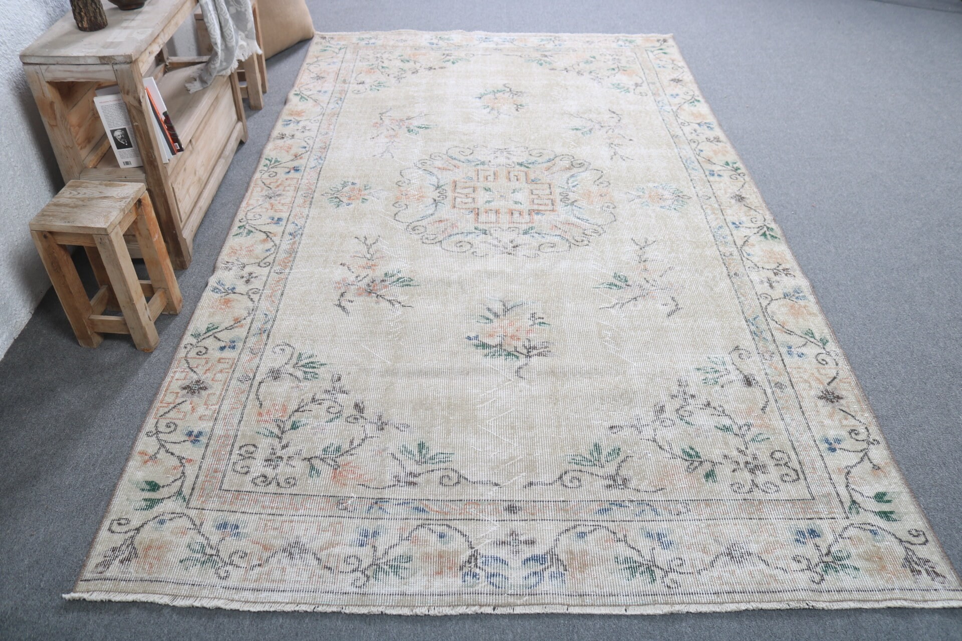 Living Room Rug, 5.4x9.4 ft Large Rug, Oushak Rugs, Designer Rug, Turkish Rug, Salon Rug, Anatolian Rug, Rugs for Bedroom, Vintage Rug