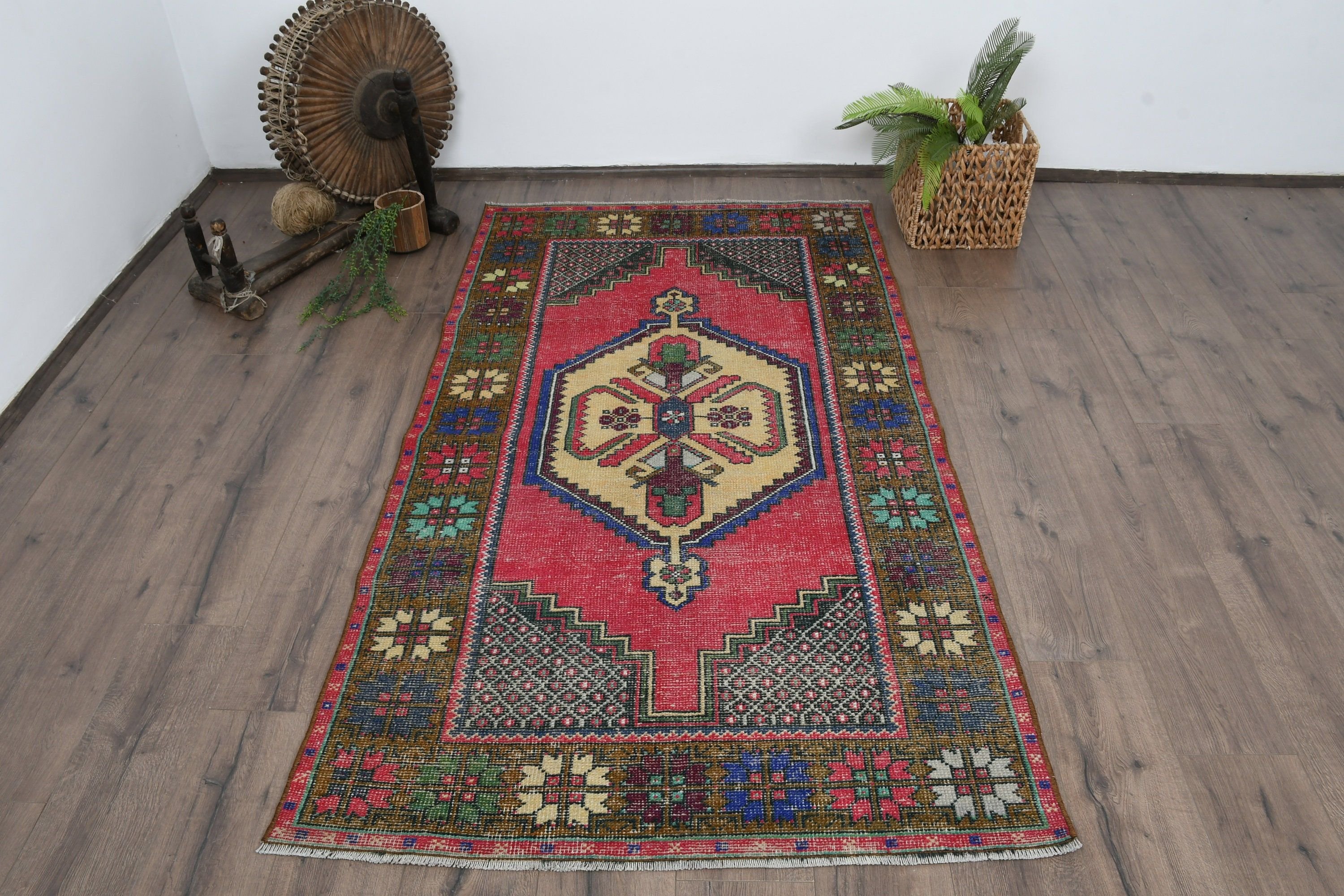 Nursery Rugs, Kitchen Rugs, Vintage Rug, Turkish Rugs, Oriental Rug, Art Rug, Brown Anatolian Rugs, 3.7x6.6 ft Area Rugs, Rugs for Nursery