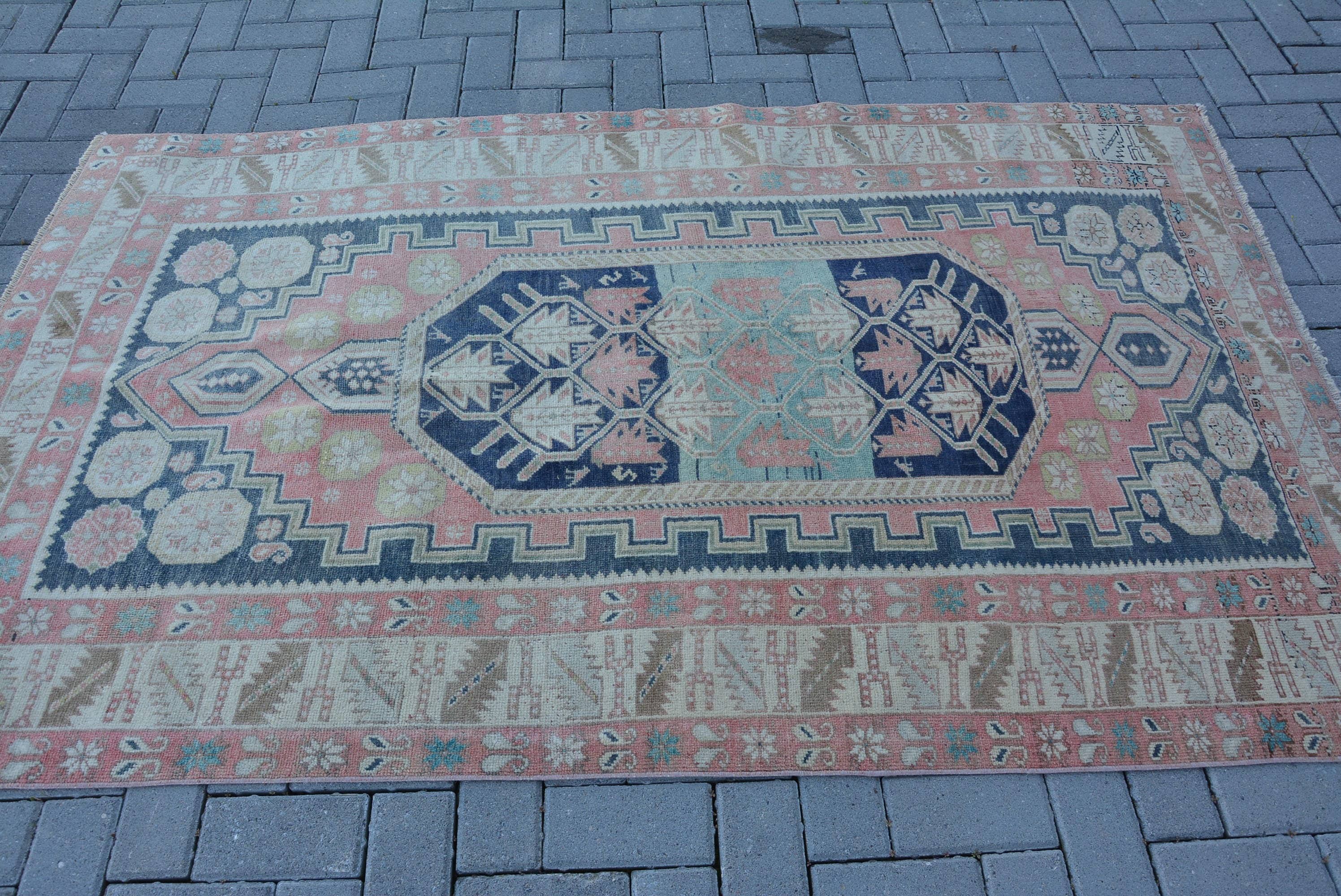 Living Room Rug, Turkish Area Rug Rugs, Bedroom Rug, Turkish Rug, Rugs for Dining Room, Floor Rugs, 4.2x7.1 ft Area Rugs, Vintage Rug