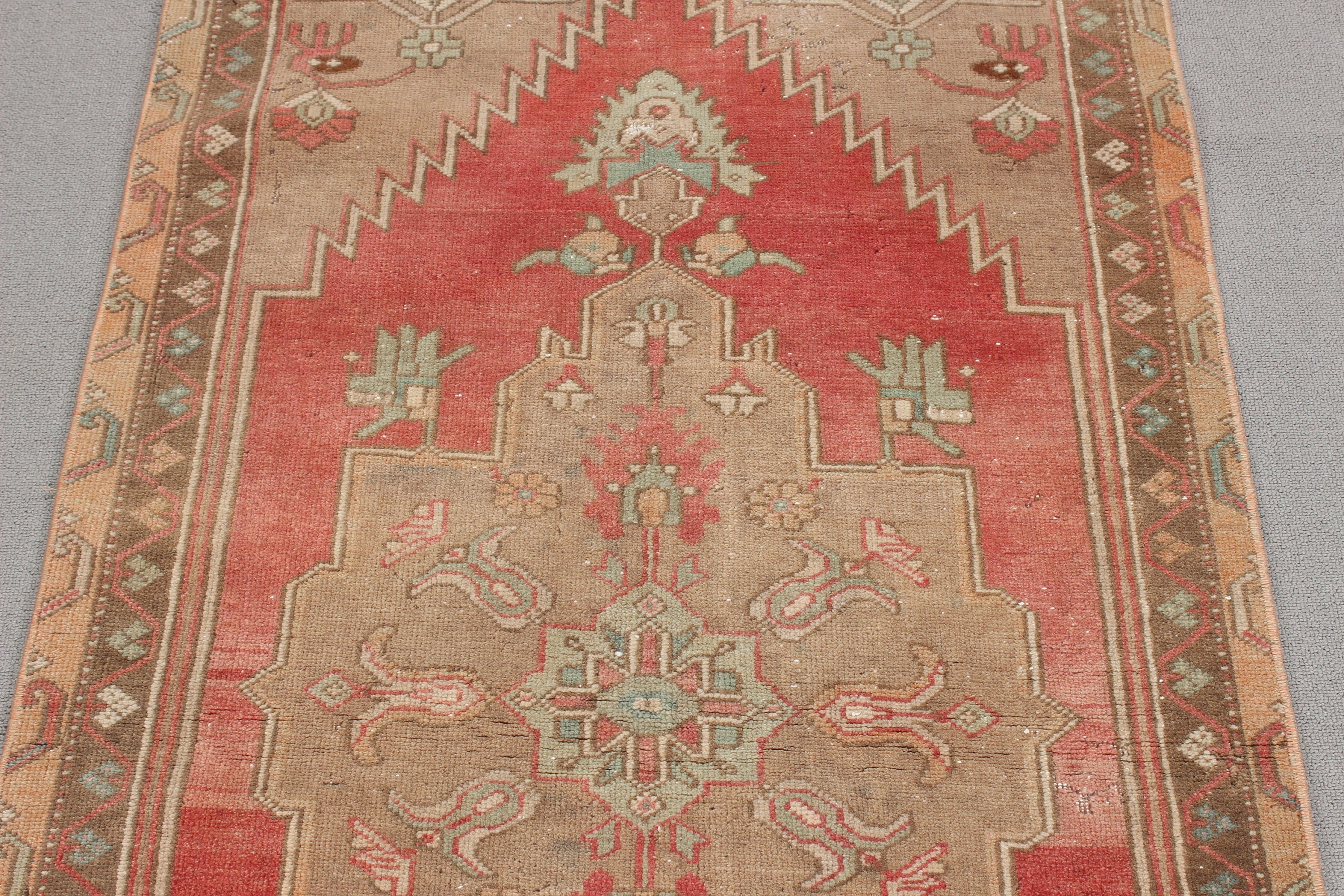 Ev Dekor Halısı, Turuncu Boho Halıları, Aztek Halıları, Oushak Halısı, 2,6x6 ft Accent Halı, Dekoratif Halı, Türk Halıları, Boho Accent Halısı, Vintage Halılar