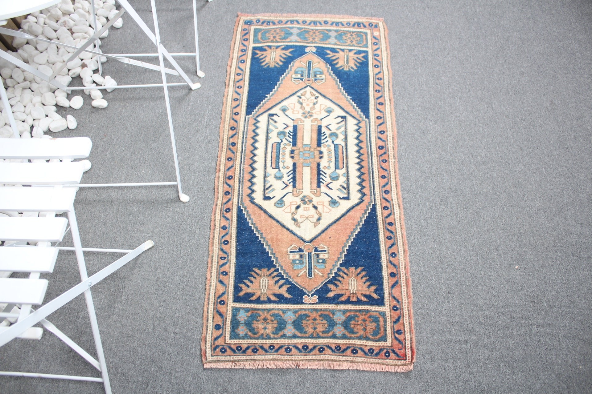 Turkish Rugs, Nursery Rug, Antique Rugs, Bath Rugs, Blue Kitchen Rug, Cool Rugs, 1.7x4.1 ft Small Rugs, Vintage Rug, Rugs for Kitchen