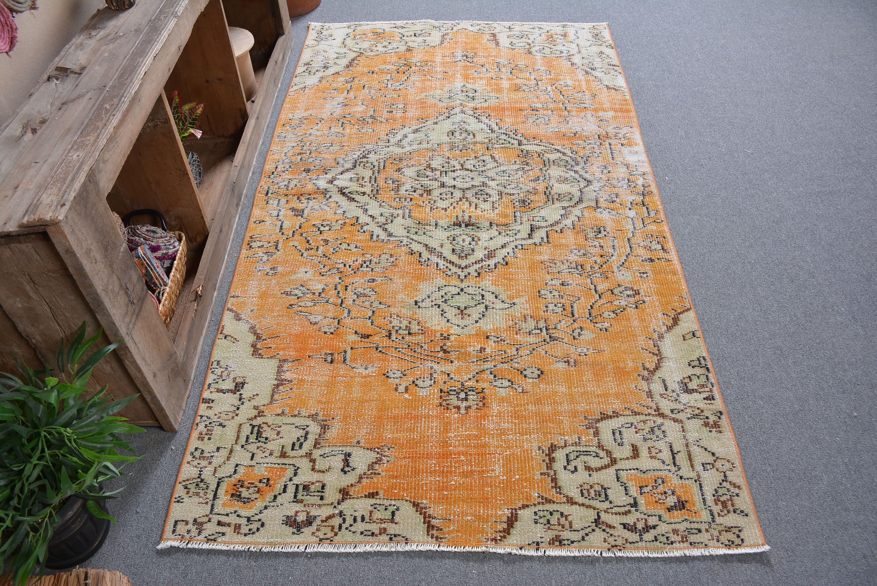 Oriental Rug, Rugs for Area, Handmade Rug, Turkish Rugs, 3.9x7.4 ft Area Rugs, Nomadic Rugs, Living Room Rug, Vintage Rug, Floor Rug