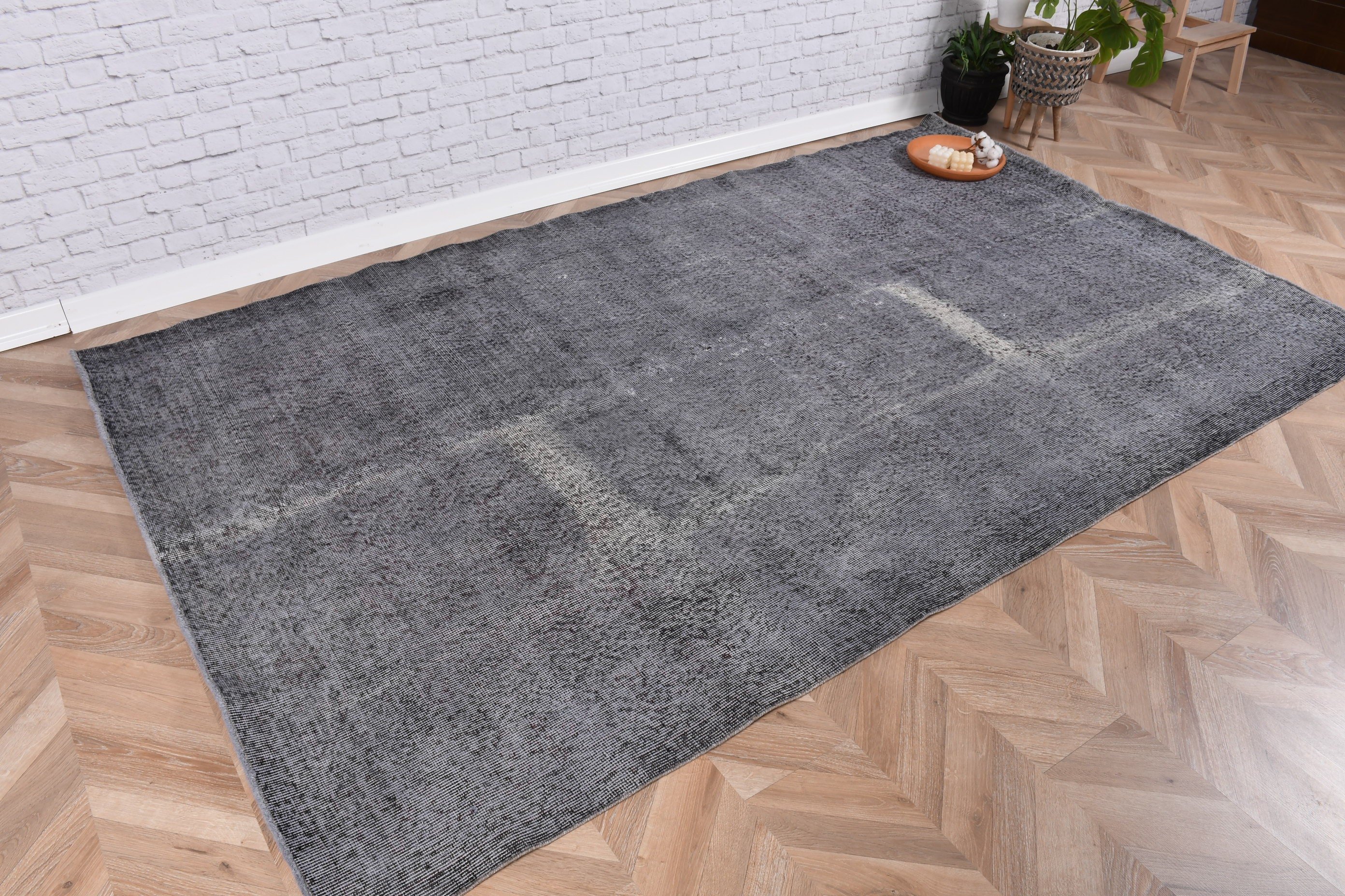 Gray Floor Rugs, Aesthetic Rug, Bedroom Rugs, Turkish Rugs, Vintage Rugs, Modern Rugs, Dining Room Rugs, Oushak Rugs, 5.3x8.7 ft Large Rugs