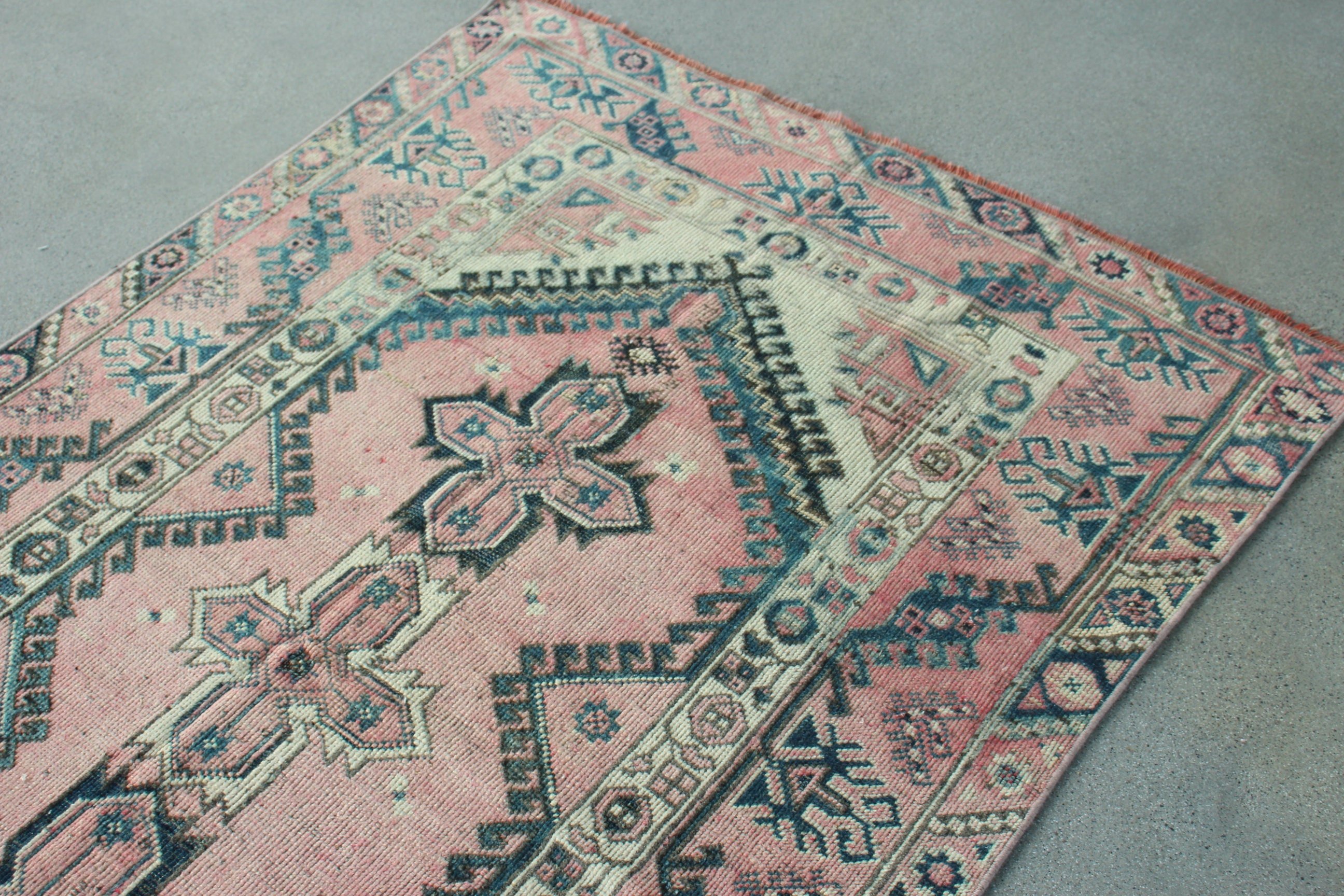 Pink Boho Rugs, Vintage Area Rugs, Vintage Rugs, Bedroom Rug, Turkish Rugs, Cool Rug, Rugs for Area, 3.9x6.2 ft Area Rug