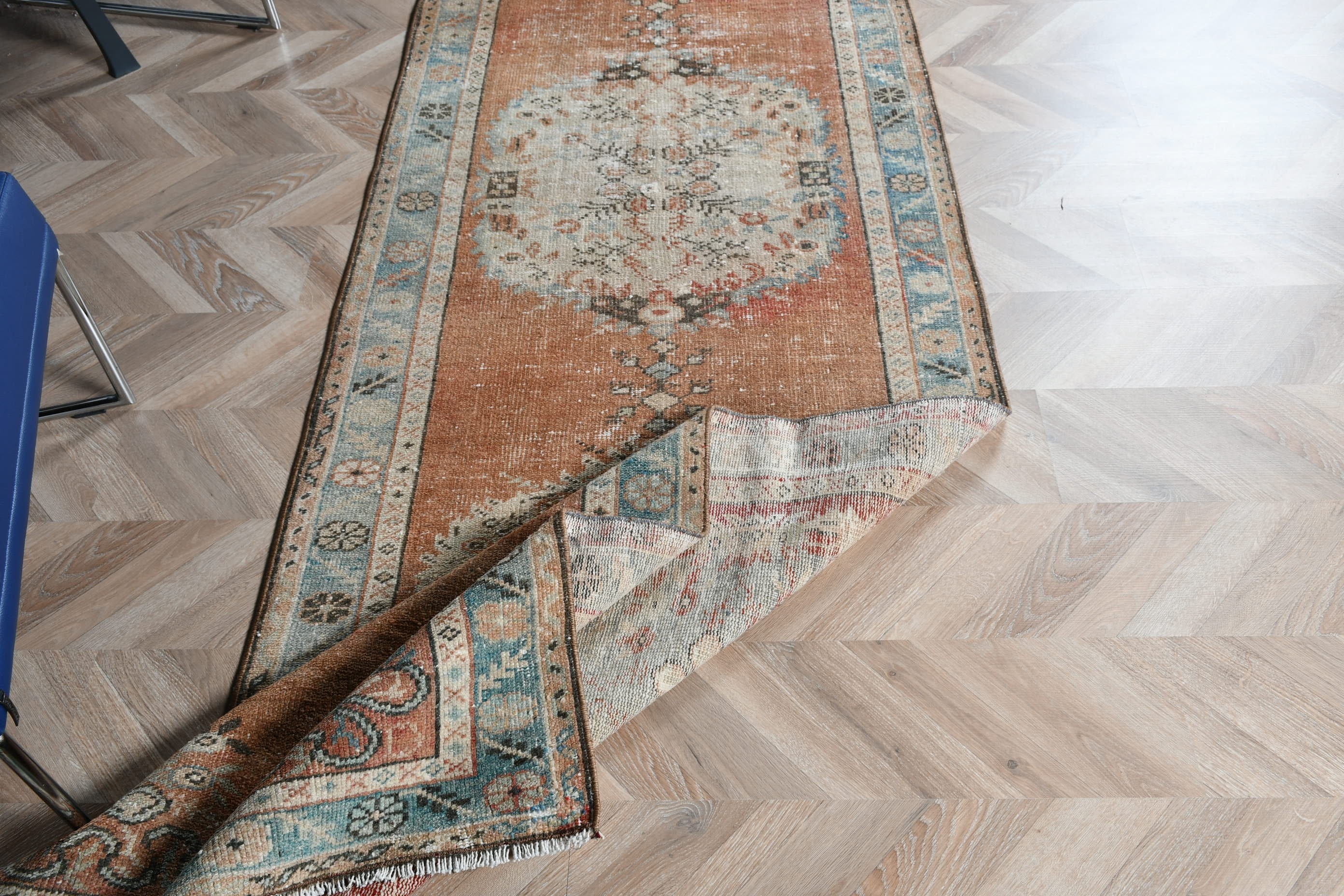 Kitchen Rugs, 3x12 ft Runner Rugs, Rugs for Stair, Corridor Rug, Turkish Rug, Bedroom Rugs, Beige Floor Rug, Vintage Rug