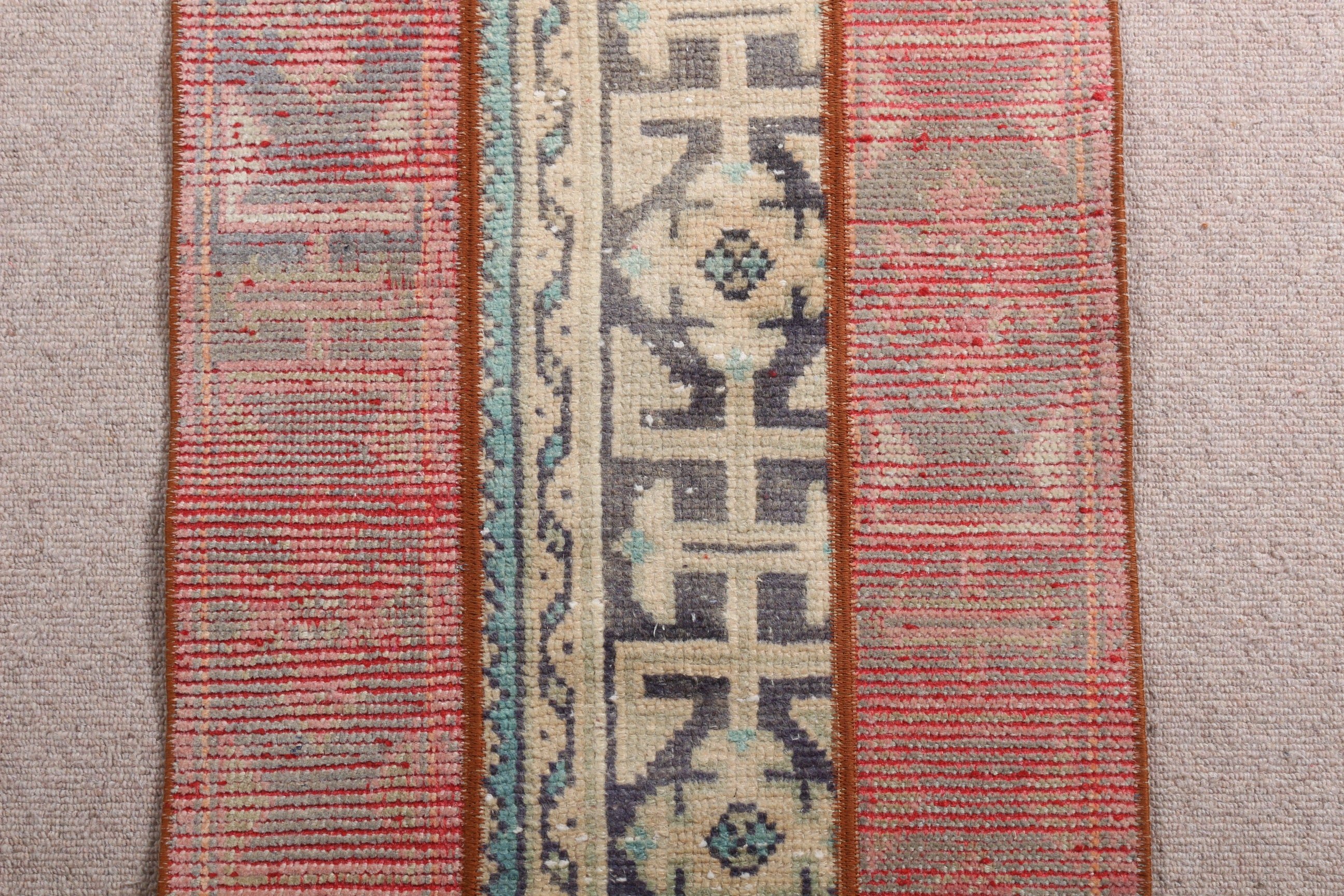 Vintage Rug, Turkish Rugs, 1.8x3.9 ft Small Rug, Rugs for Bedroom, Oriental Rug, Nursery Rug, Wool Rug, Red Oushak Rug, Art Rug, Entry Rug