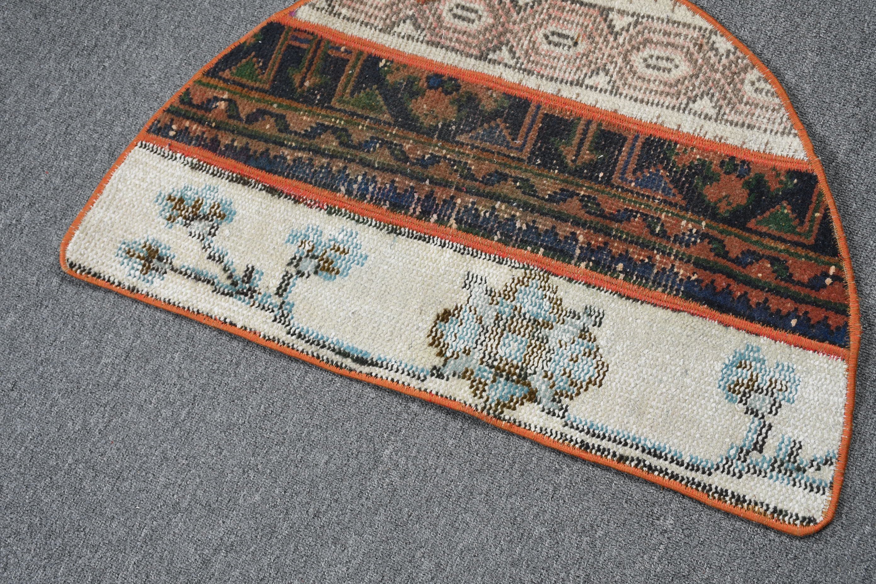 Turkish Rug, Bedroom Rug, Ethnic Rug, 1.5x2.5 ft Small Rug, Beige Kitchen Rug, Rugs for Bedroom, Vintage Rug, Floor Rug