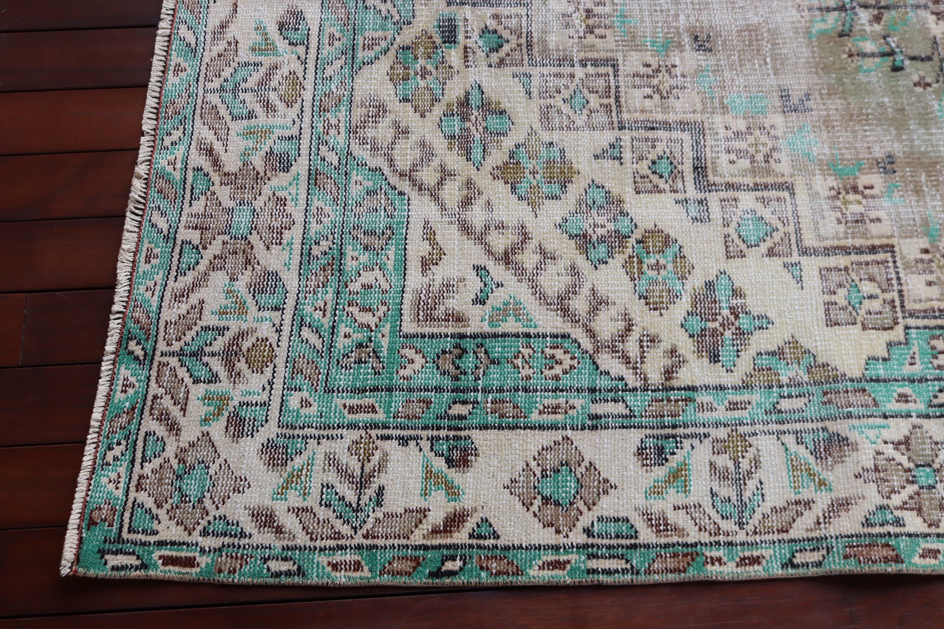 Türk Halıları, Ofis Halıları, Büyük Boho Halıları, Vintage Halı, Salon Halısı, Fas Halıları, 6x9.7 ft Büyük Halı, Düz Dokuma Halı, Yeşil Fas Halısı