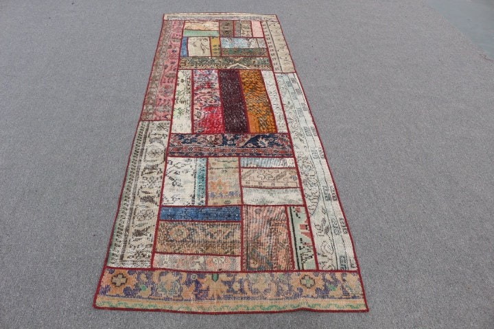 Antique Rugs, Blue Bedroom Rug, Rugs for Kitchen, Corridor Rugs, Oushak Rug, Dorm Rug, Vintage Rug, 3.1x8.7 ft Runner Rug, Turkish Rug