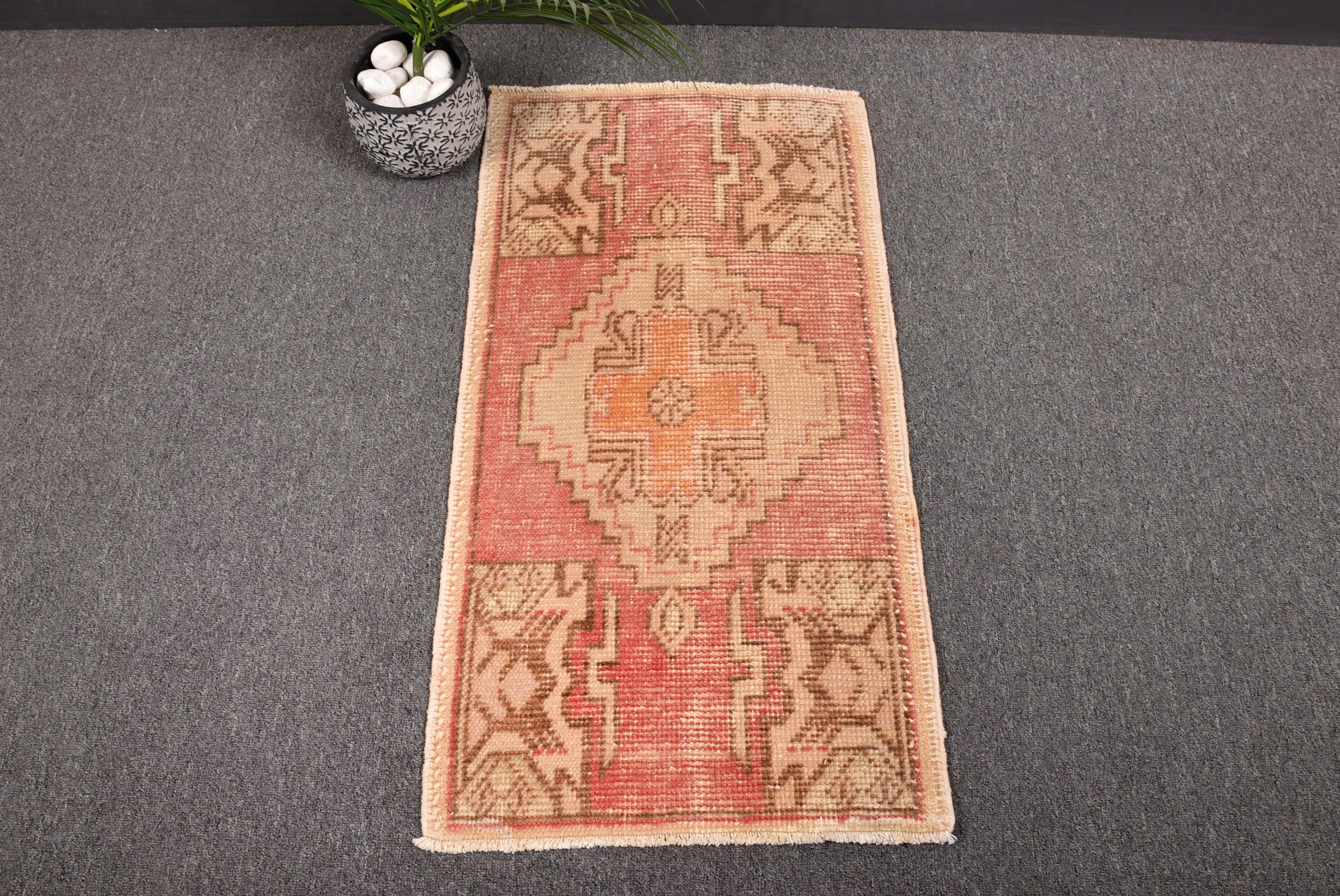 1.6x3 ft Küçük Halı, Düz Dokuma Halı, Banyo Halısı, Araba Paspası Halıları, El Dokuma Halı, Türk Halıları, Vintage Halılar, Pembe Lüks Halılar, Giriş Halıları