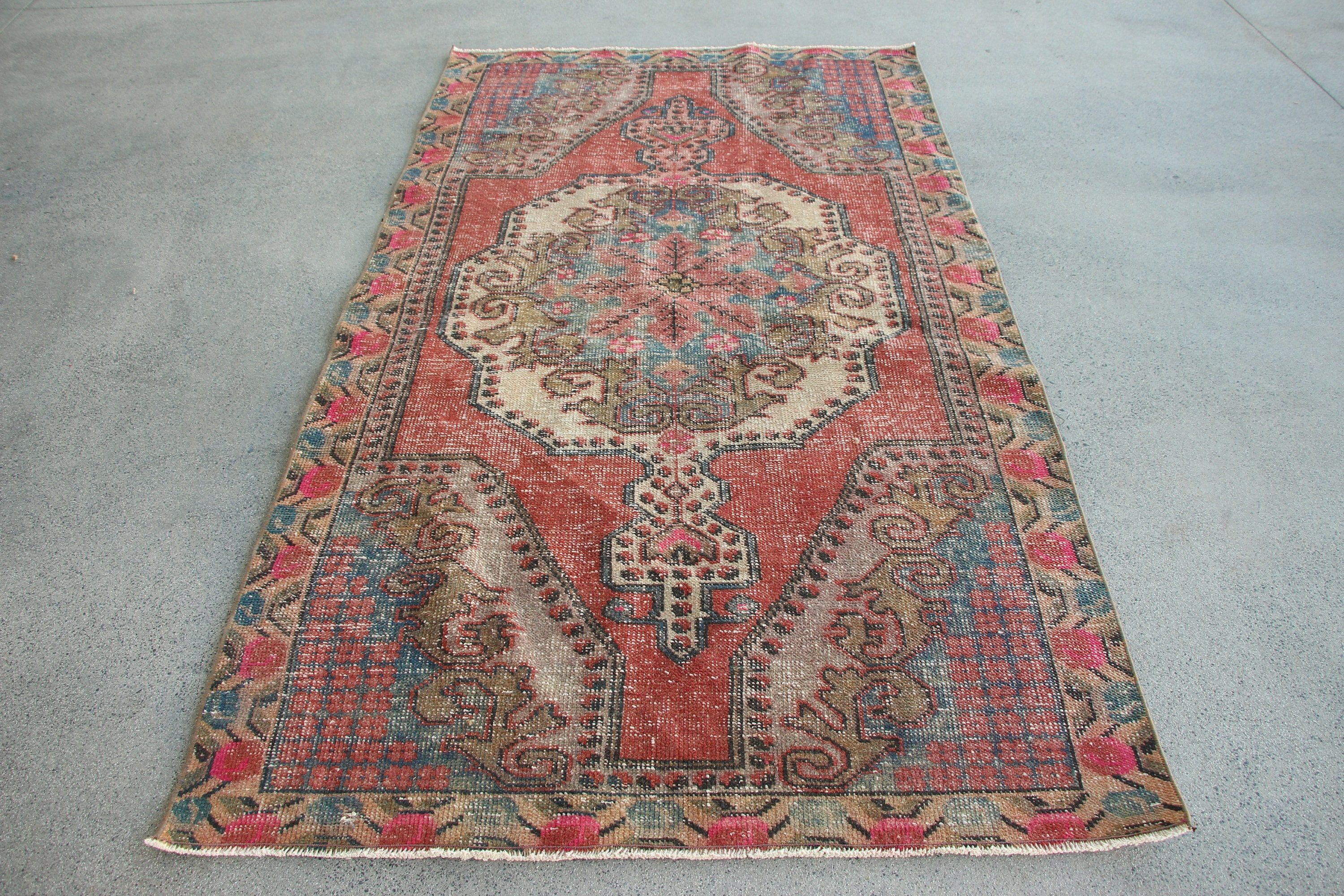 Oriental Rugs, Dining Room Rug, 4.2x7.5 ft Area Rugs, Floor Rug, Turkish Rug, Red Oriental Rugs, Vintage Rugs, Moroccan Rugs, Tribal Rug