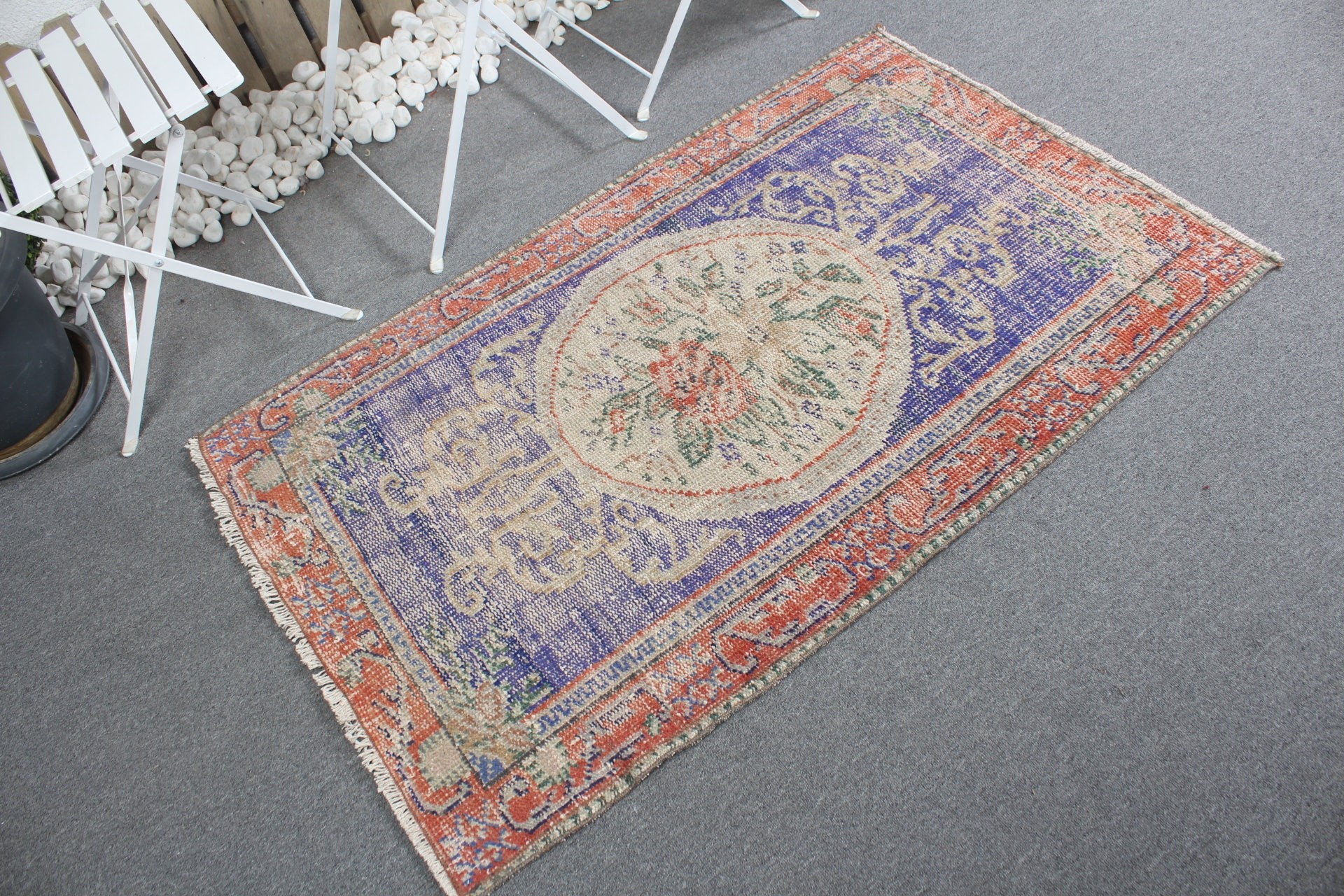 Oriental Rug, Turkish Rugs, Moroccan Rug, Vintage Rugs, Door Mat Rug, Blue Oriental Rug, 2.9x4.6 ft Small Rug, Bath Rug, Rugs for Bedroom