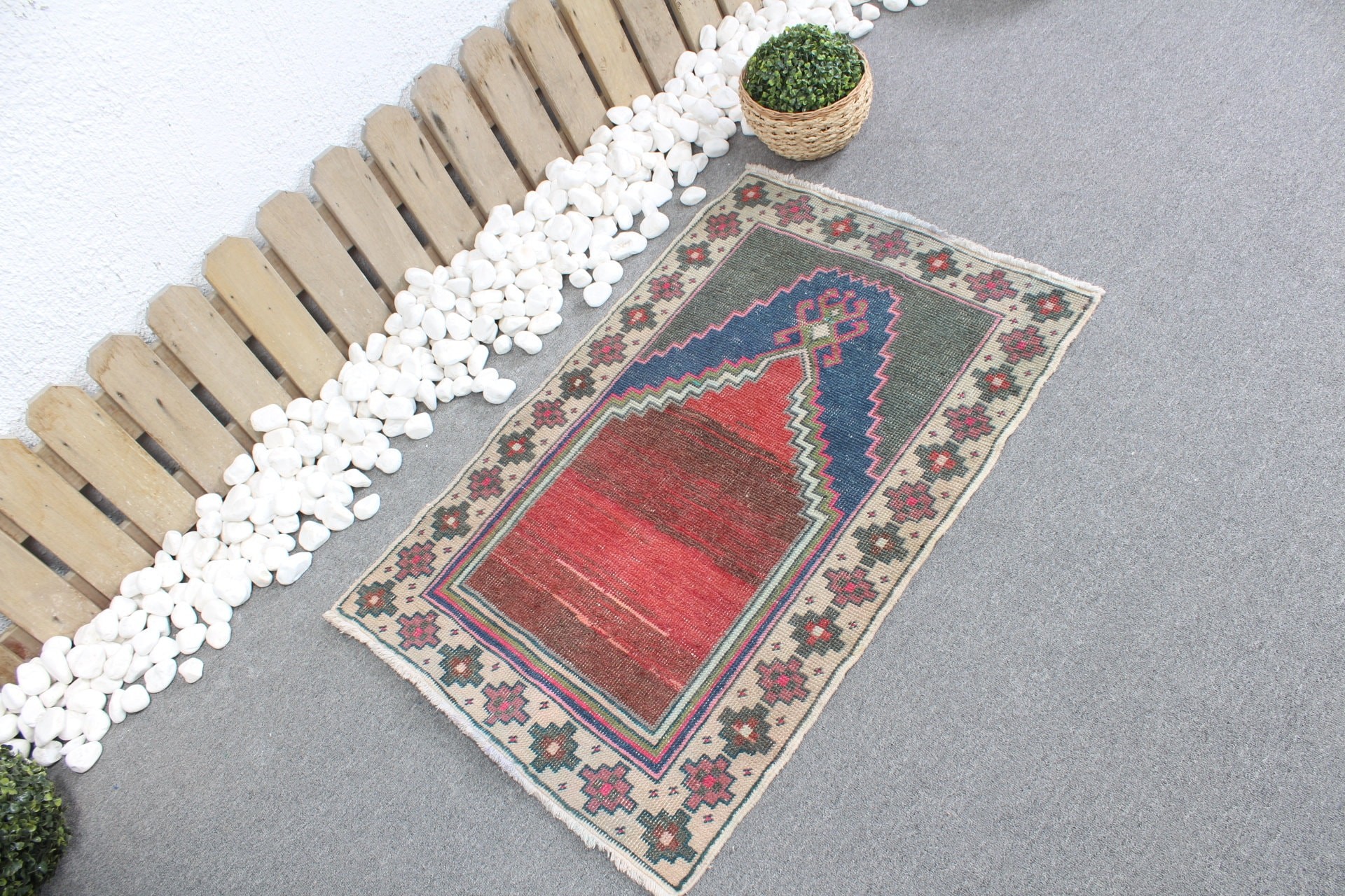 Oriental Rugs, Turkish Rug, 2.3x3.4 ft Small Rug, Entry Rug, Rugs for Bedroom, Wool Rug, Red Bedroom Rug, Vintage Rug, Kitchen Rugs