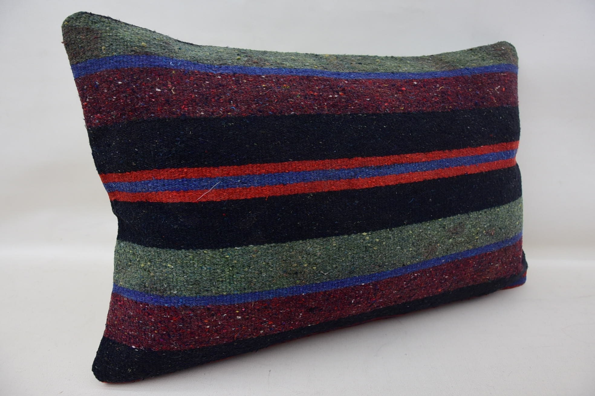 Home Decor Pillow, Decorative Throw Cushion Case, Kilim Pillow Cover, 16"x24" Red Cushion Cover, Kilim Cushion Sham, Knitted Pillow