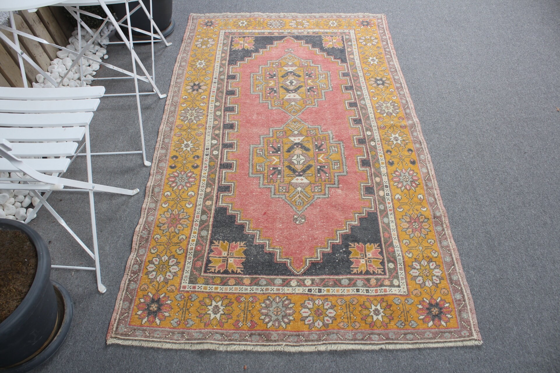 Yün Halı, 3,6x6,3 ft Aksan Halısı, Sevimli Halı, Çocuk Odası Halıları, Giriş Halıları, Türk Halısı, Mutfak Halısı, Vintage Halı, Yatak Odası Halıları, Kırmızı Yer Halısı