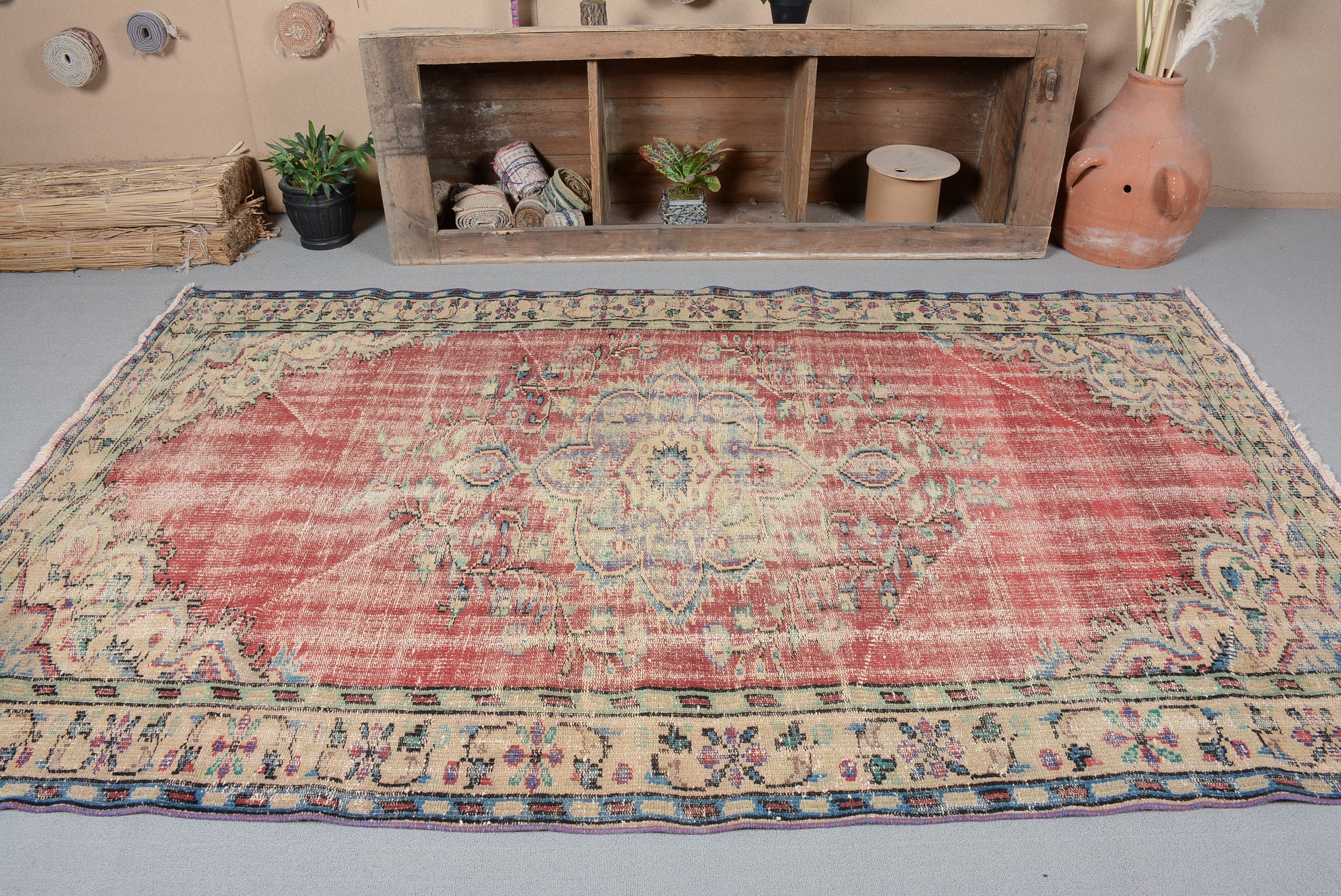 Vintage Rugs, Red Bedroom Rugs, Cool Rugs, 5.4x8.7 ft Large Rug, Rugs for Dining Room, Dining Room Rug, Bedroom Rug, Turkish Rug, Floor Rug