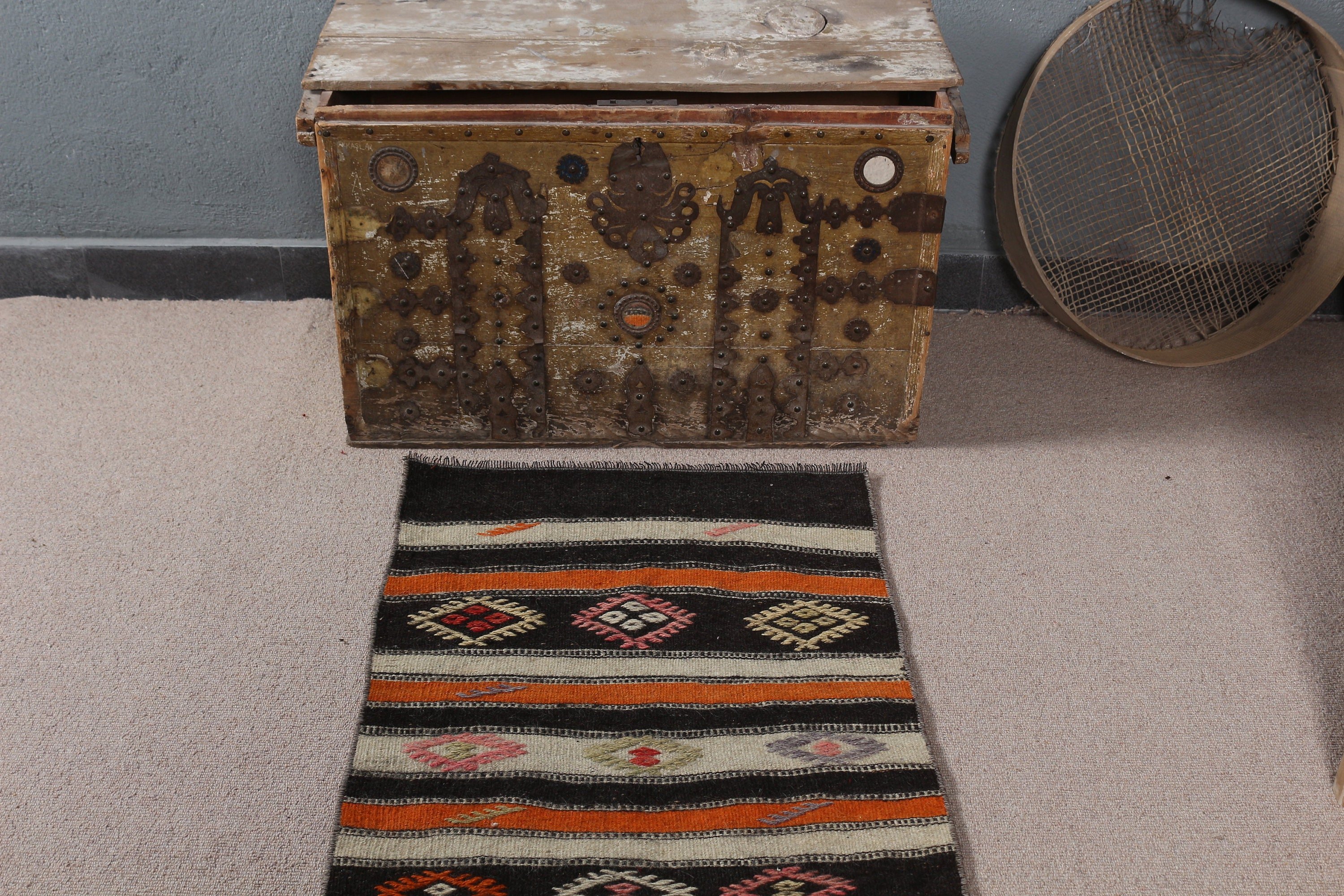 Banyo Halısı, 2.1x3.3 ft Küçük Halı, Mutfak Halısı, Siyah Oryantal Halı, Oushak Halı, Özel Halı, Vintage Halı, Fas Halıları, Kilim, Türk Halısı