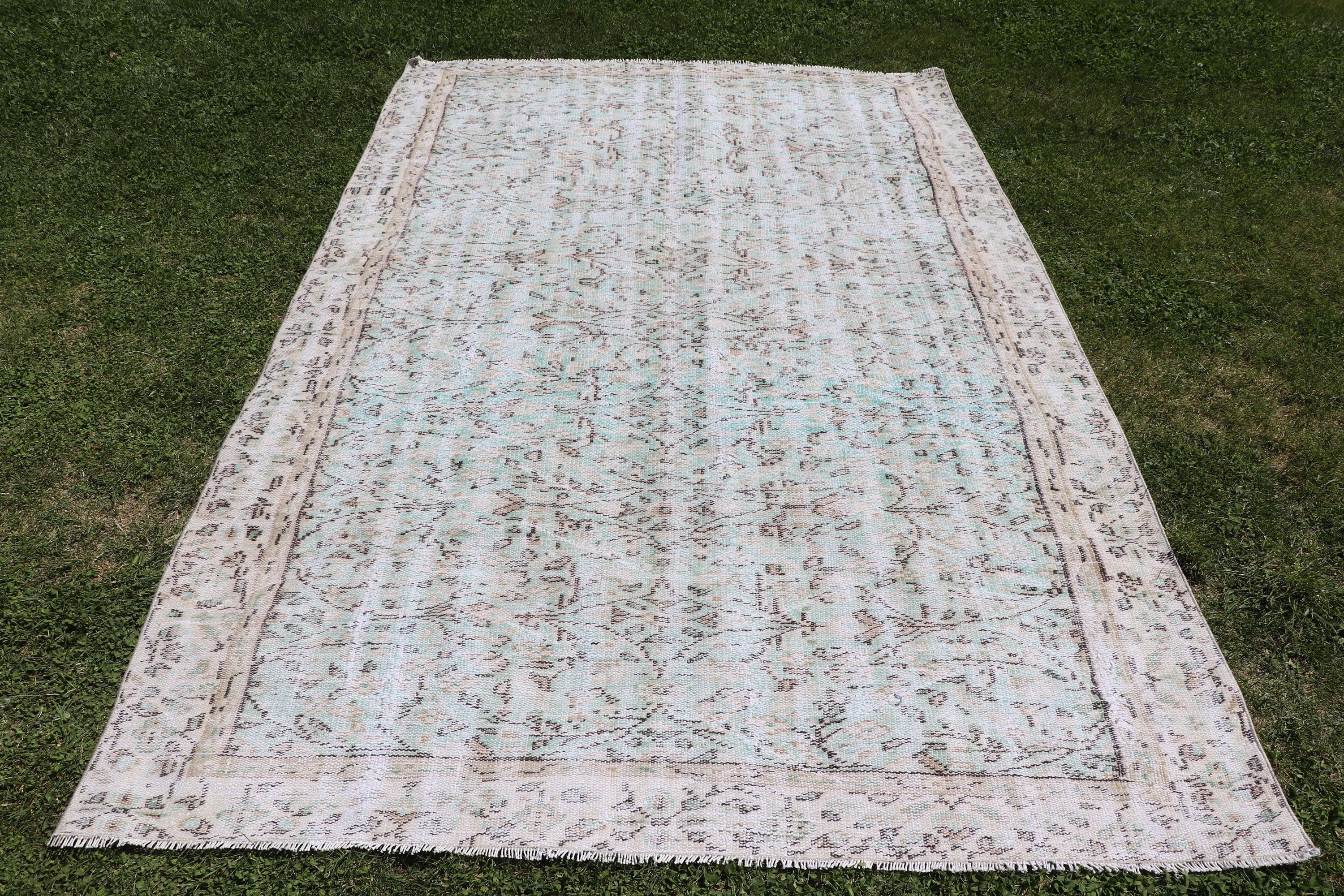 Antique Rugs, Anatolian Rugs, Green Anatolian Rugs, Salon Rugs, 5.5x8.9 ft Large Rugs, Vintage Rug, Turkish Rug, Large Vintage Rugs