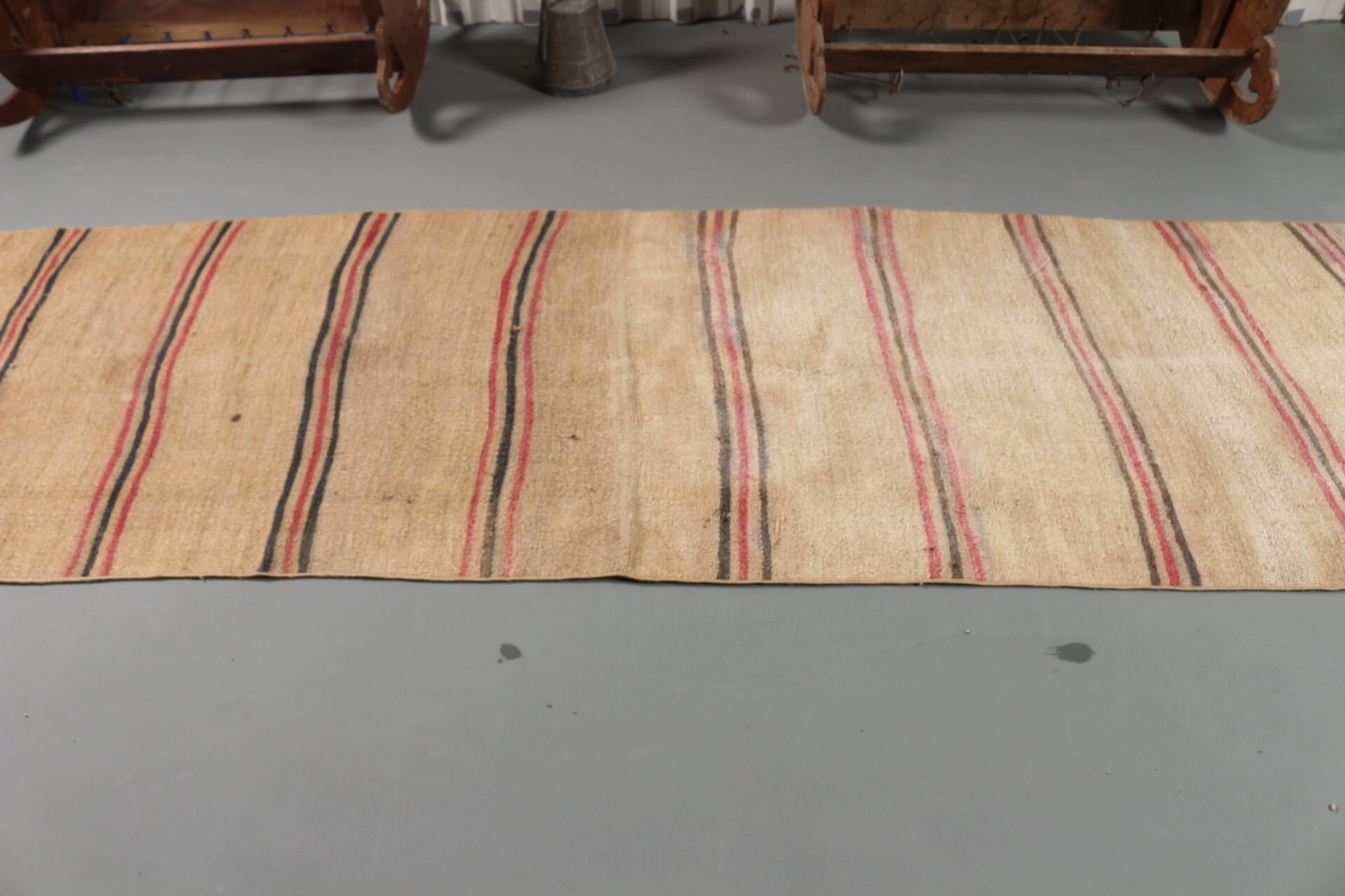 Beige Oriental Rug, Aztec Rug, 3x11 ft Runner Rugs, Vintage Rug, Kilim, Turkish Rug, Kitchen Rug, Rugs for Runner, Oushak Rug, Corridor Rug