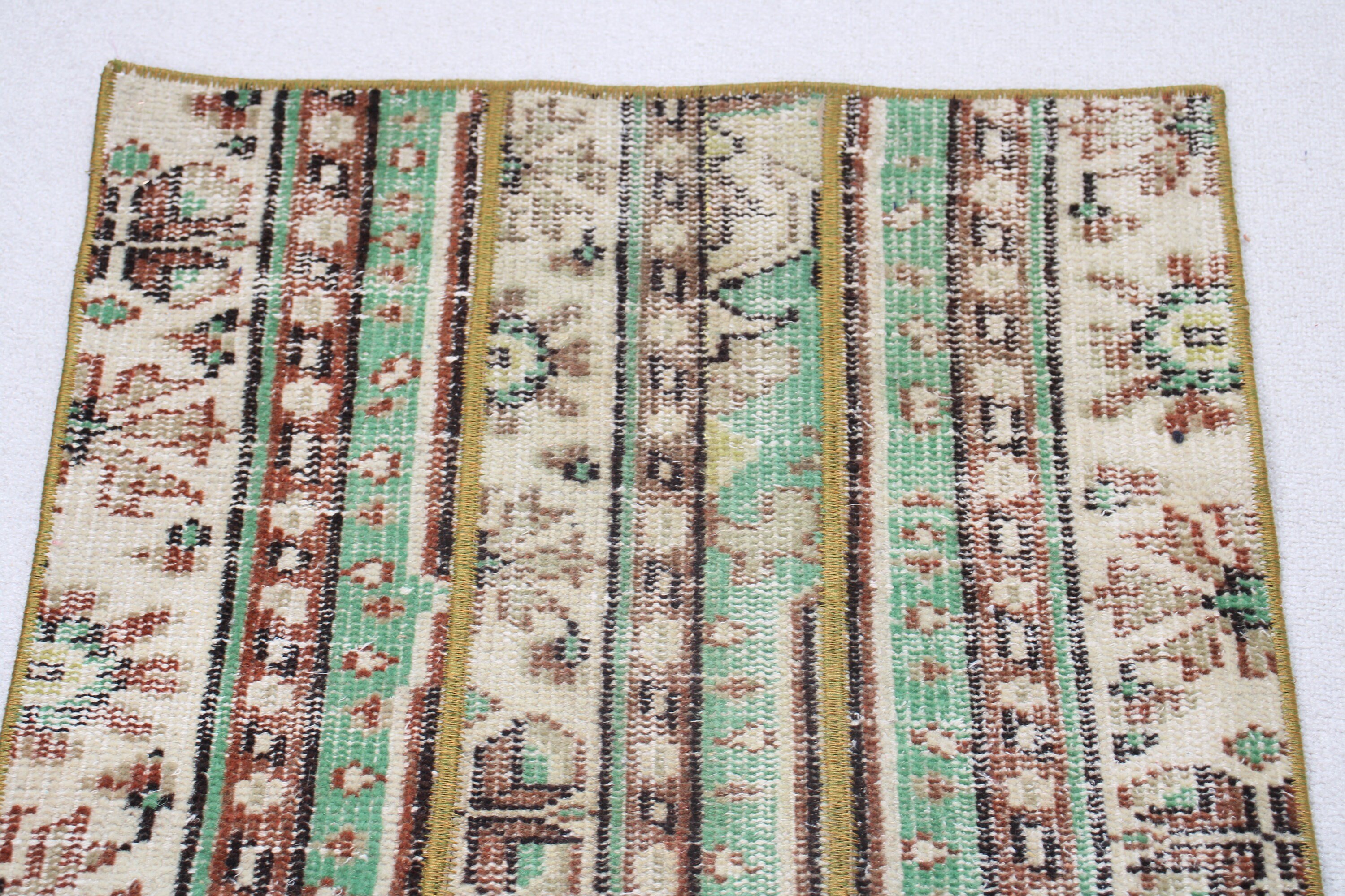 Green  1.9x3.7 ft Small Rug, Antique Rug, Vintage Rugs, Kitchen Rug, Bathroom Rugs, Wall Hanging Rugs, Floor Rug, Turkish Rug