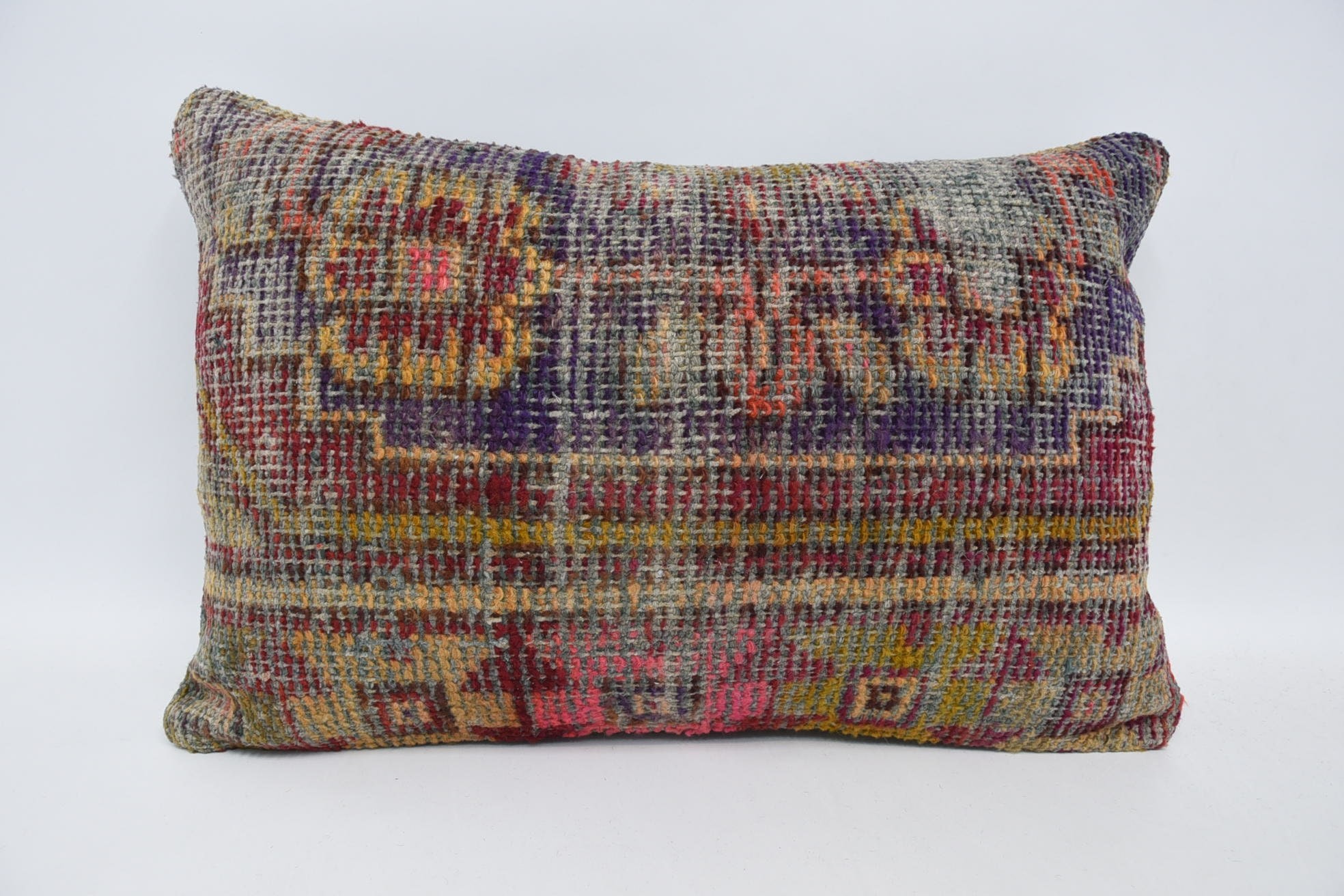 Nautical Throw Pillow Cover, Home Decor Pillow, Vintage Kilim Throw Pillow, Antique Pillows, 16"x24" Purple Cushion