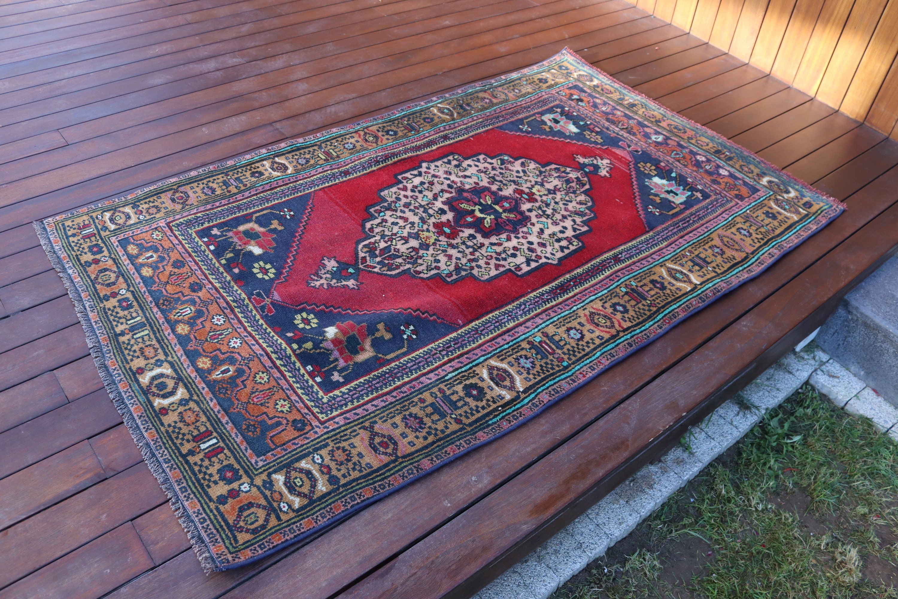 Ofis Halıları, Türk Halısı, Kırmızı Oryantal Halılar, Ev Dekorasyonu Halısı, Yatak Odası Halıları, Giriş Halıları, Vintage Halılar, Yün Halı, 3,3x5,7 ft Vurgu Halısı